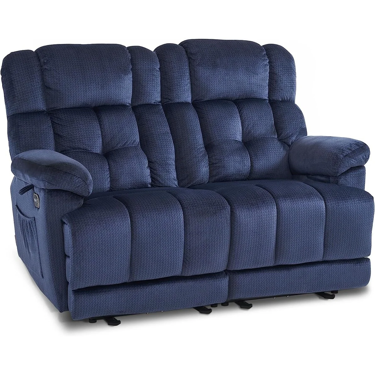MCombo Electric Power Reclining Loveseat Sofa with Heat and Massage, Fabric 6237