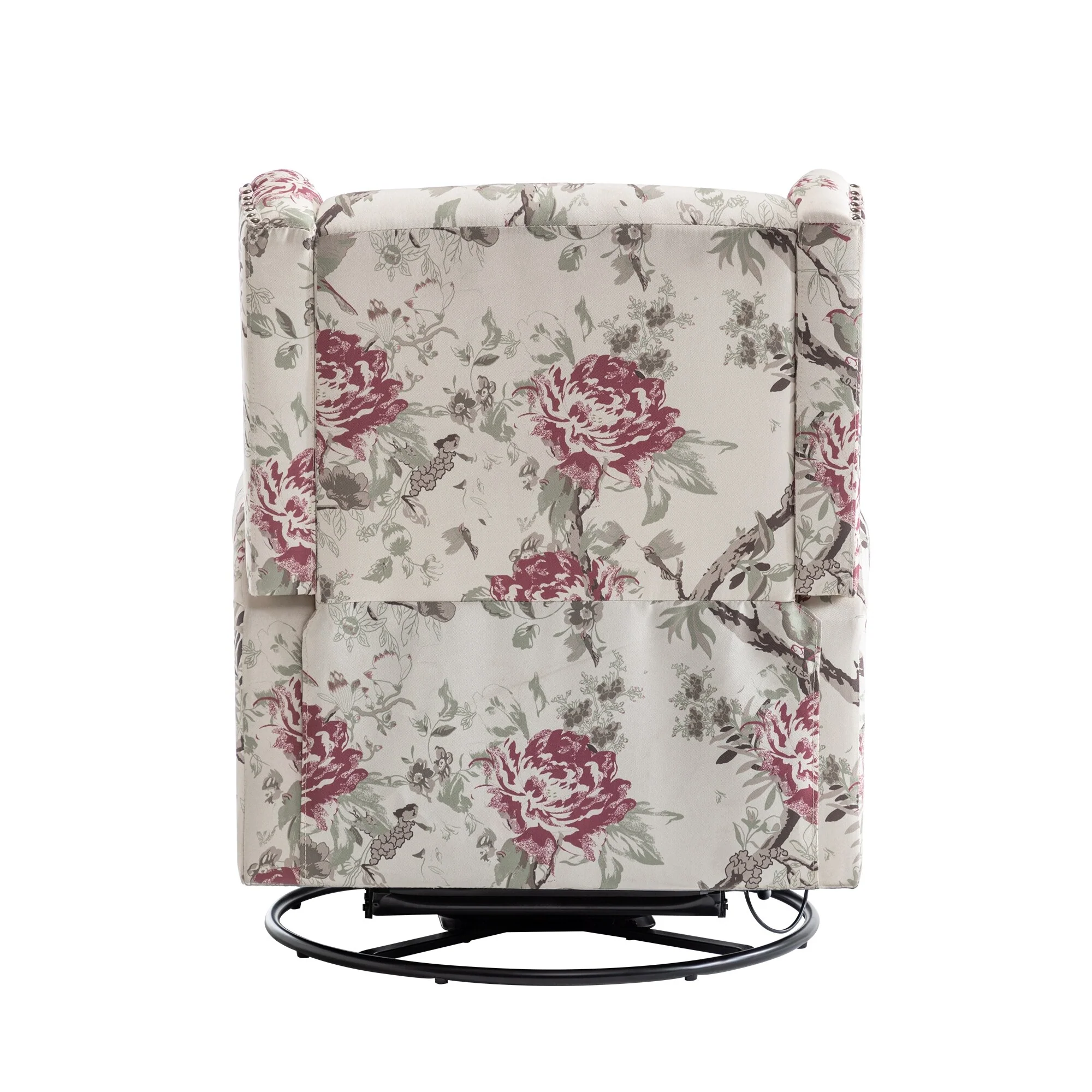 Linen Manual Swivel Base Recliner Chair with Footrest