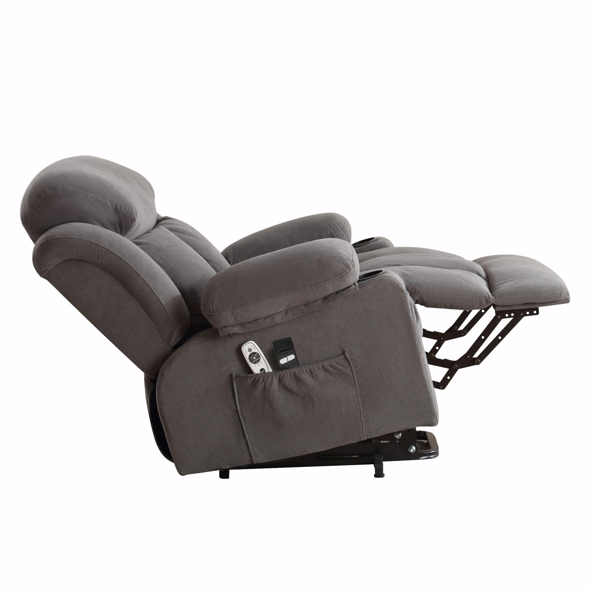 Power Lift Recliner Chair with Heat and Massage, Electric Fabric Recliner Chair