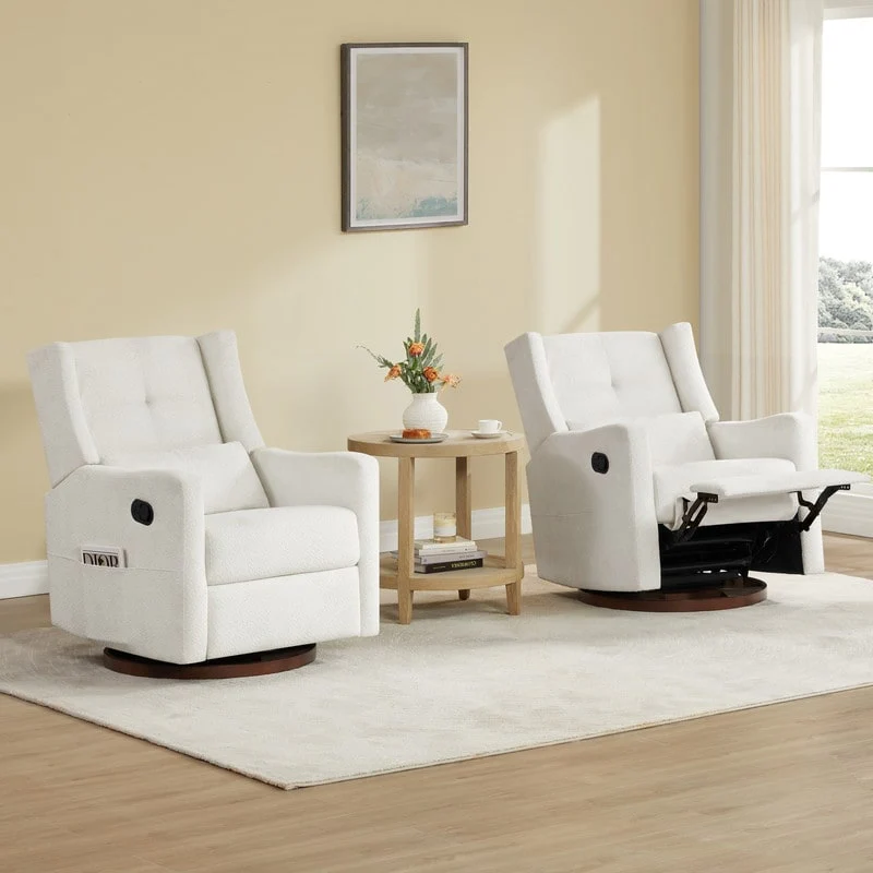 Lincoln Manual Swivel Glider Recliner with Lumbar Pillow