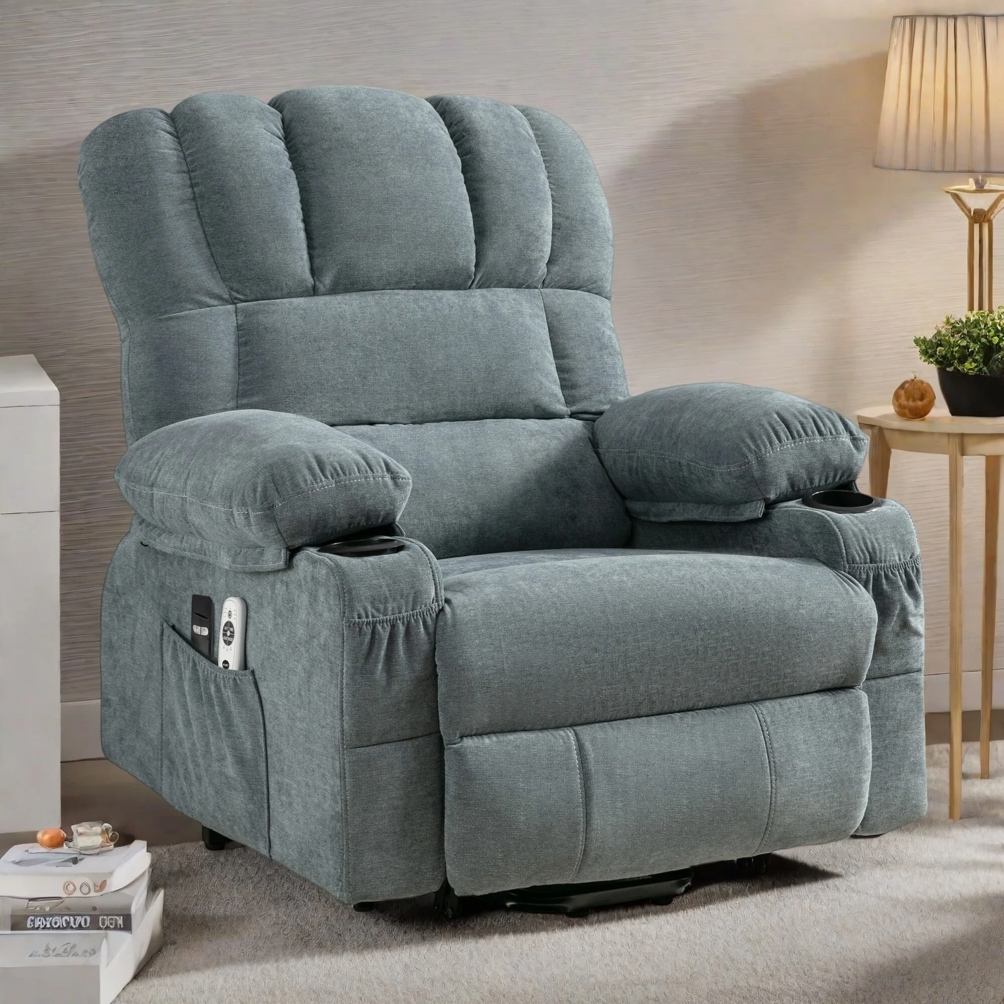 Lift Recliner Chair with Massage and Heat - Remote Control, USB Port, 8-Point Vibration