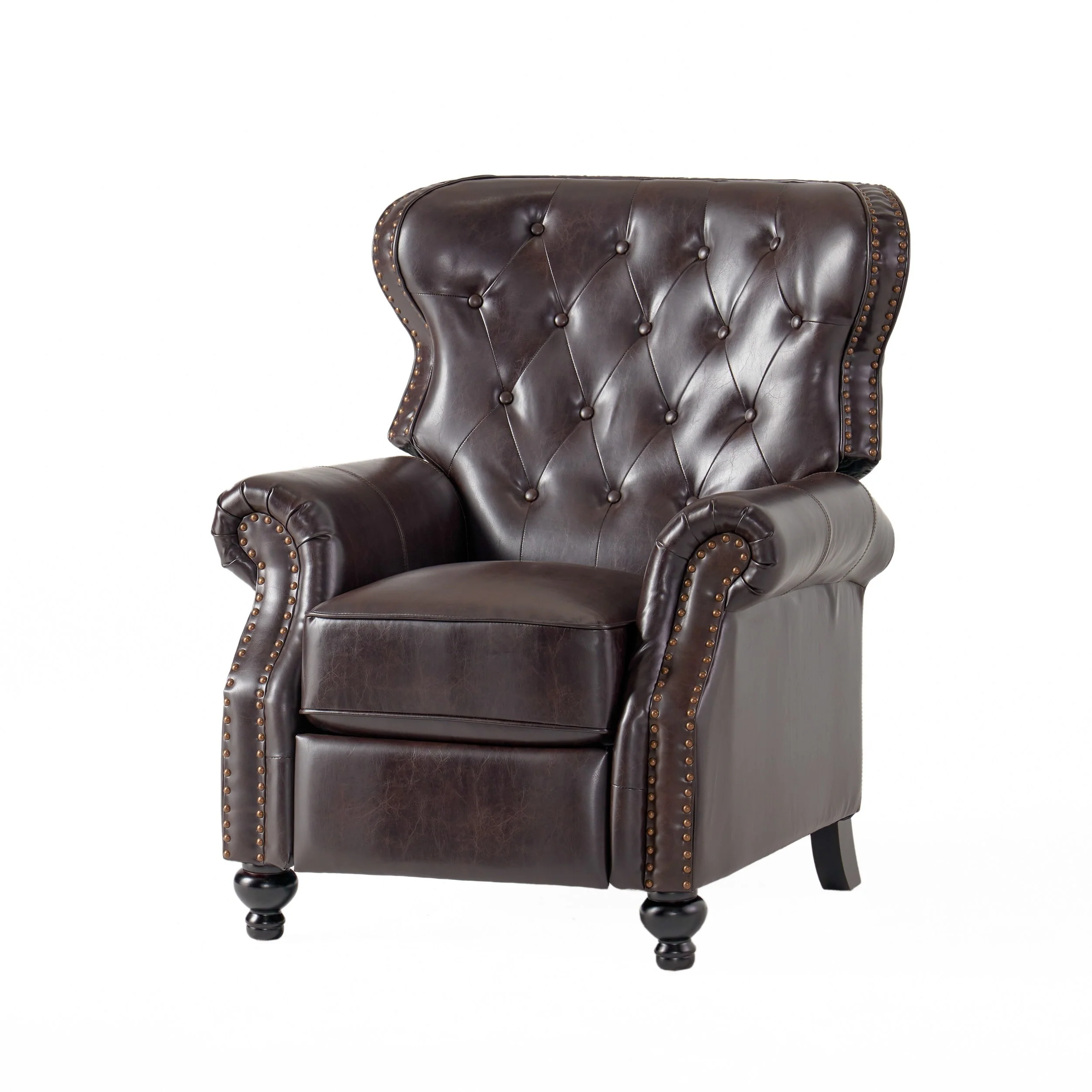 Waldo Button?Tufted Push?Back Recliner Chair with Nailhead Trim