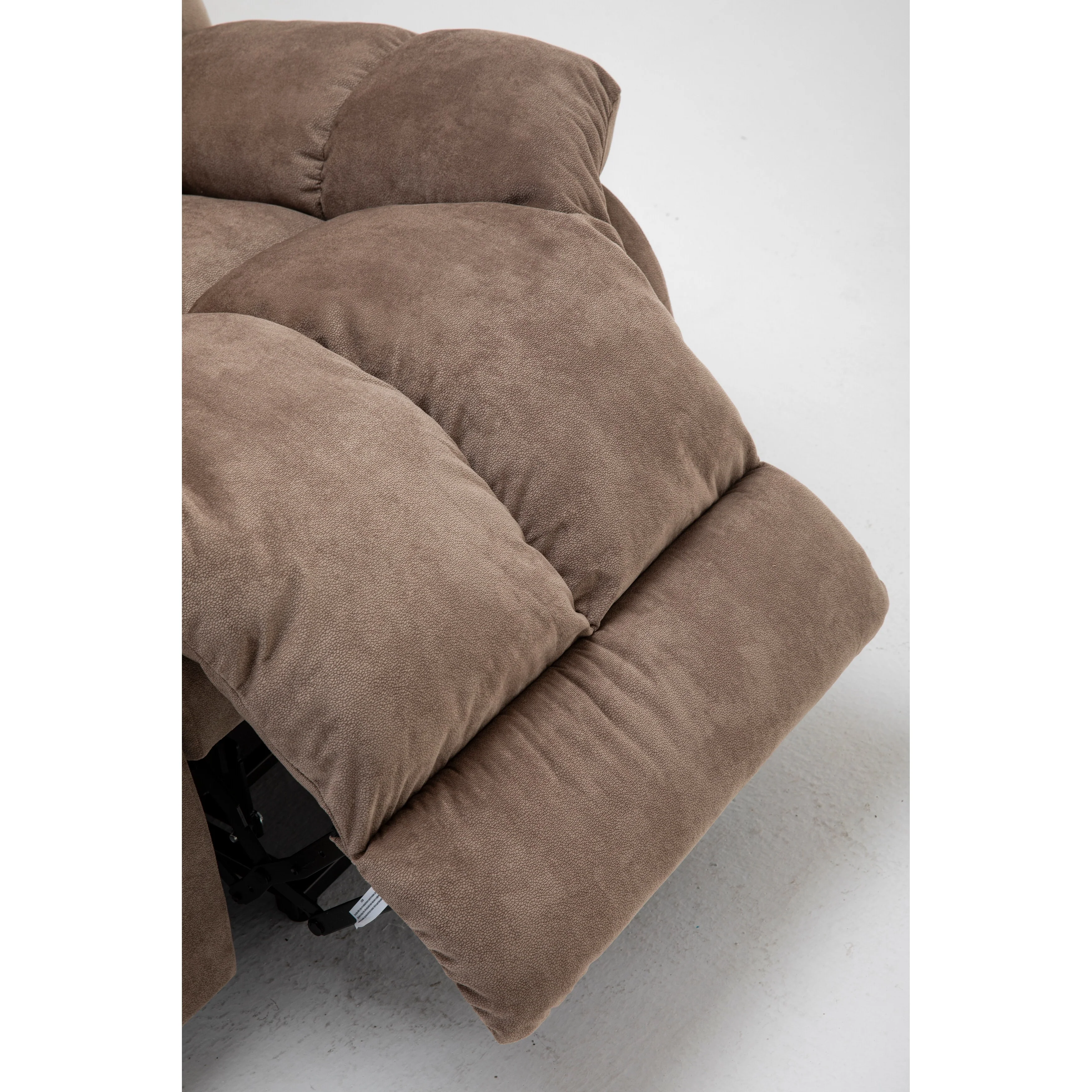 Brown Heavy Duty Power Lift Recliner with Anti-Skid Fabric, Overstuffed Cushion, and Adjustable Features for Seniors