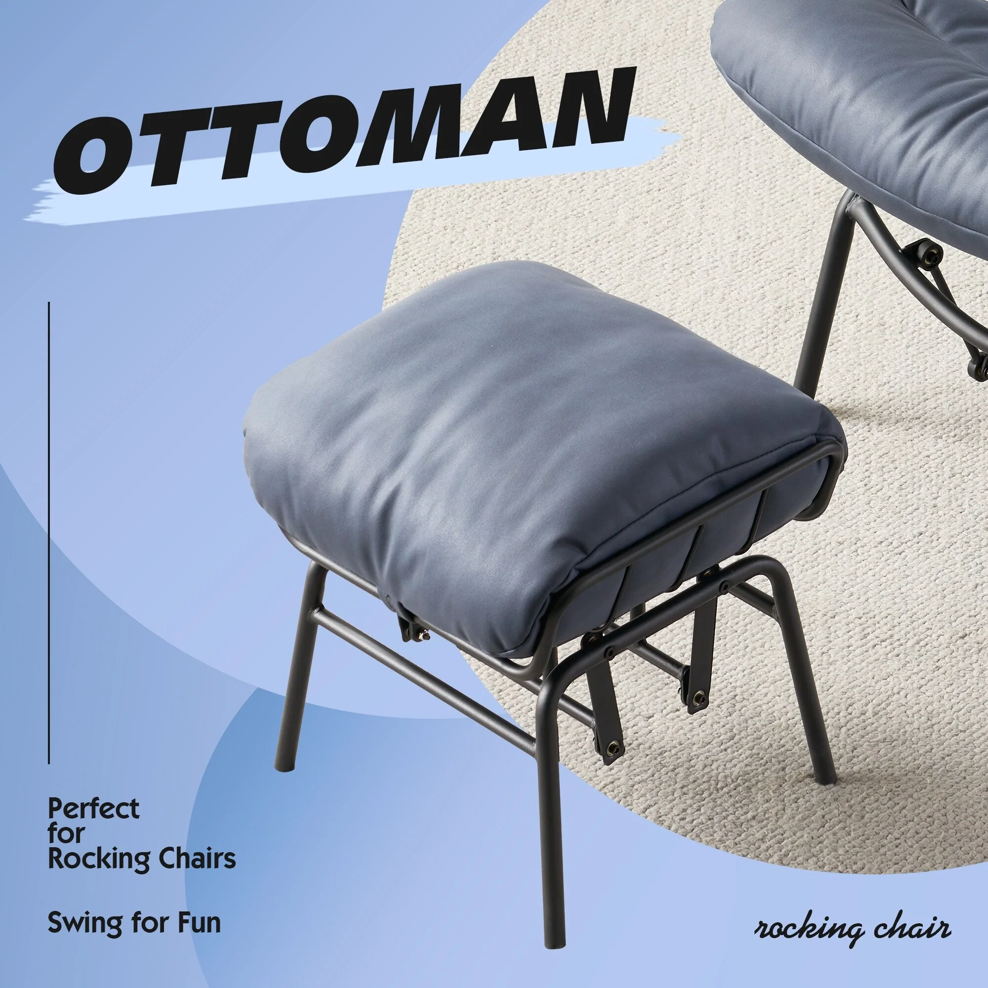 OVIOS Living Room Accent Chair Rocking Recliner Chair with Ottoman