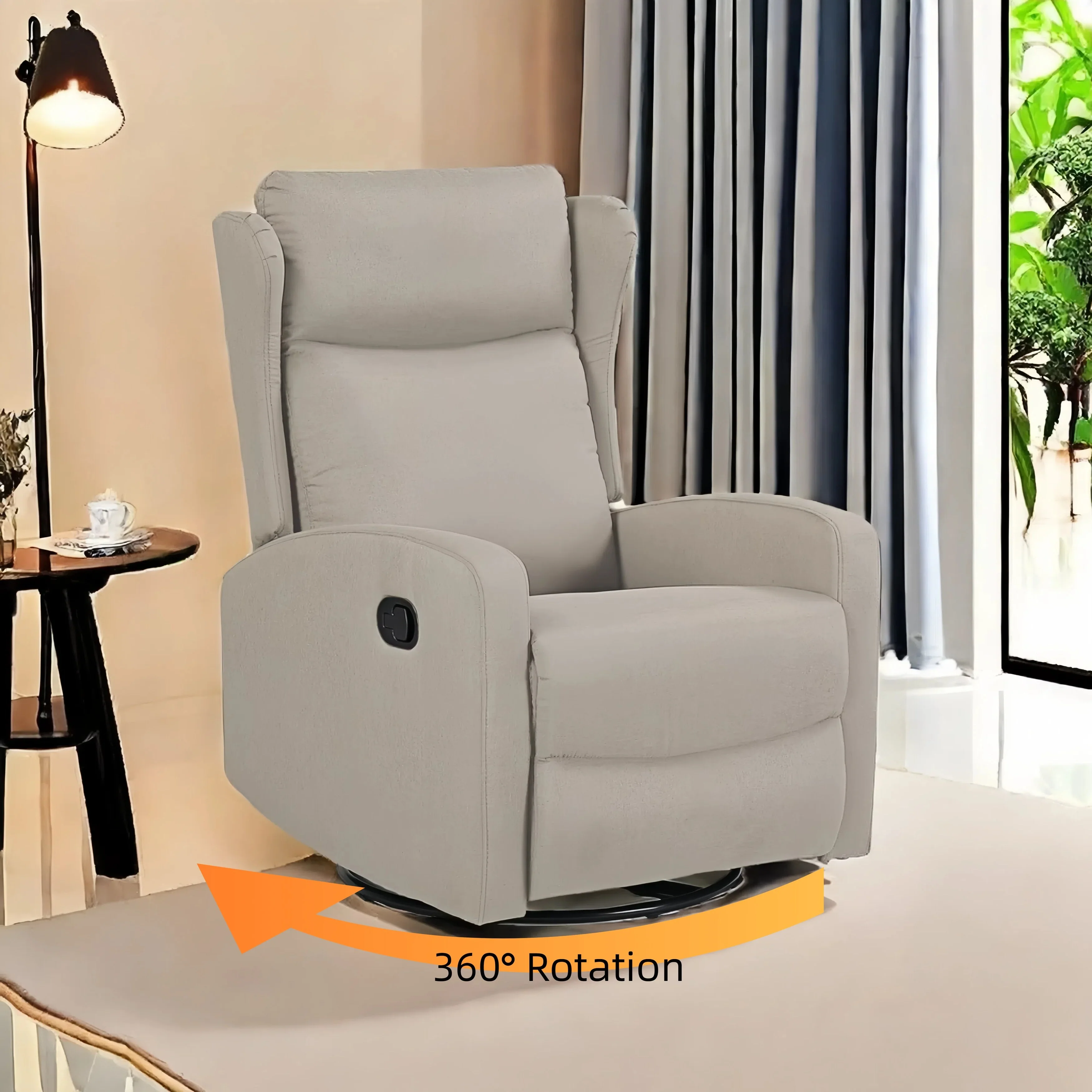 360�� Swivel Rocker Recliner Chair with 3?Position Back & Rocking