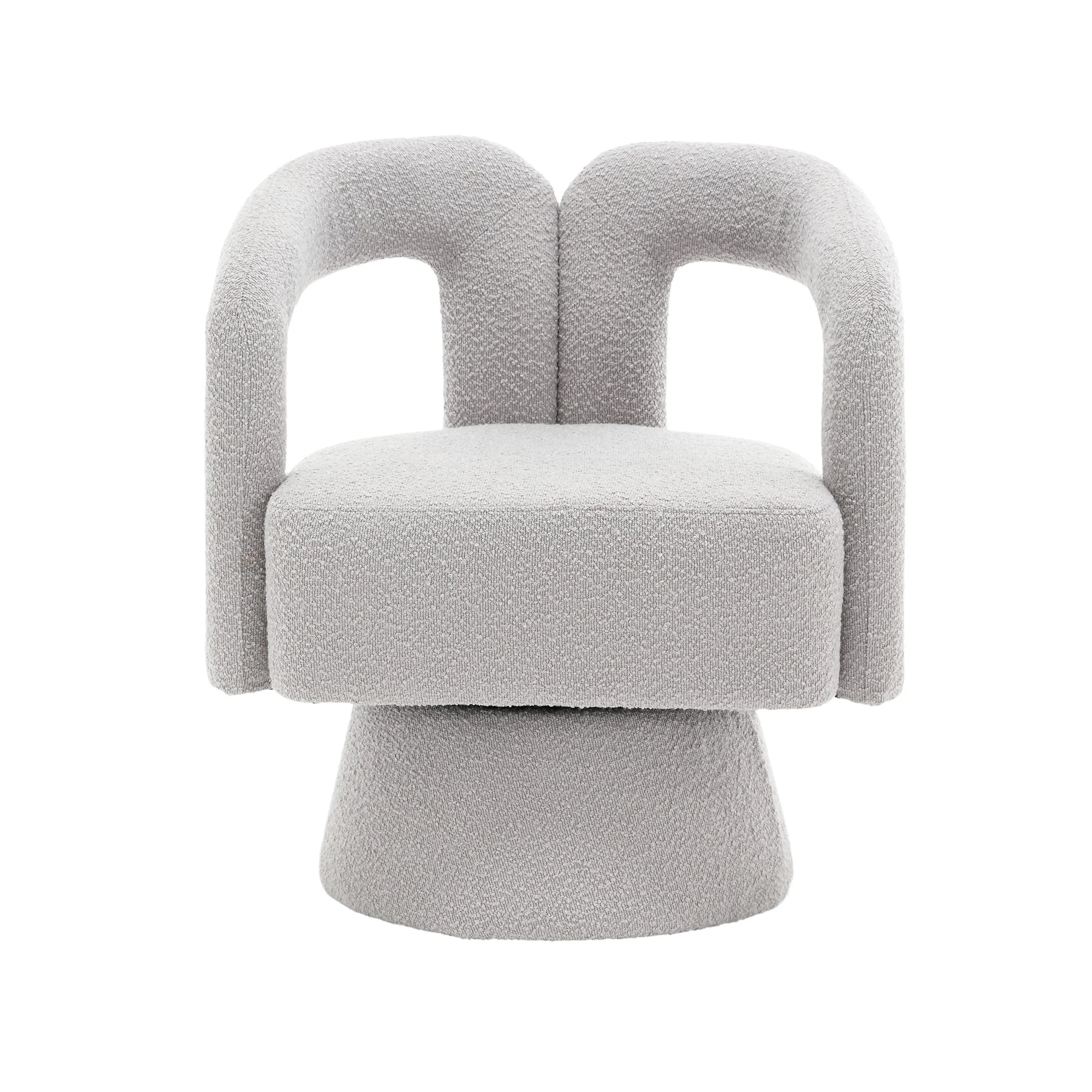 HOMEFUN Boucle Upholstered 360 Degree Swivel Cuddle Barrel Accent Chairs