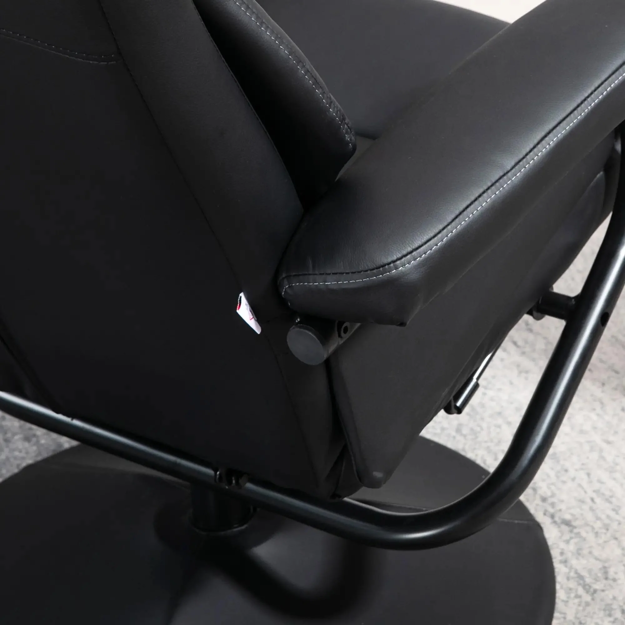 Recliner Chair with Ottoman Swivel, Faux Leather