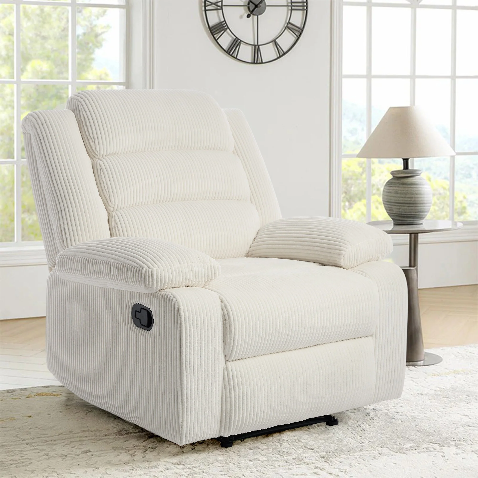 Modern 36'' W Cotton/ Corduroy Push Back Manual Recliner Chair