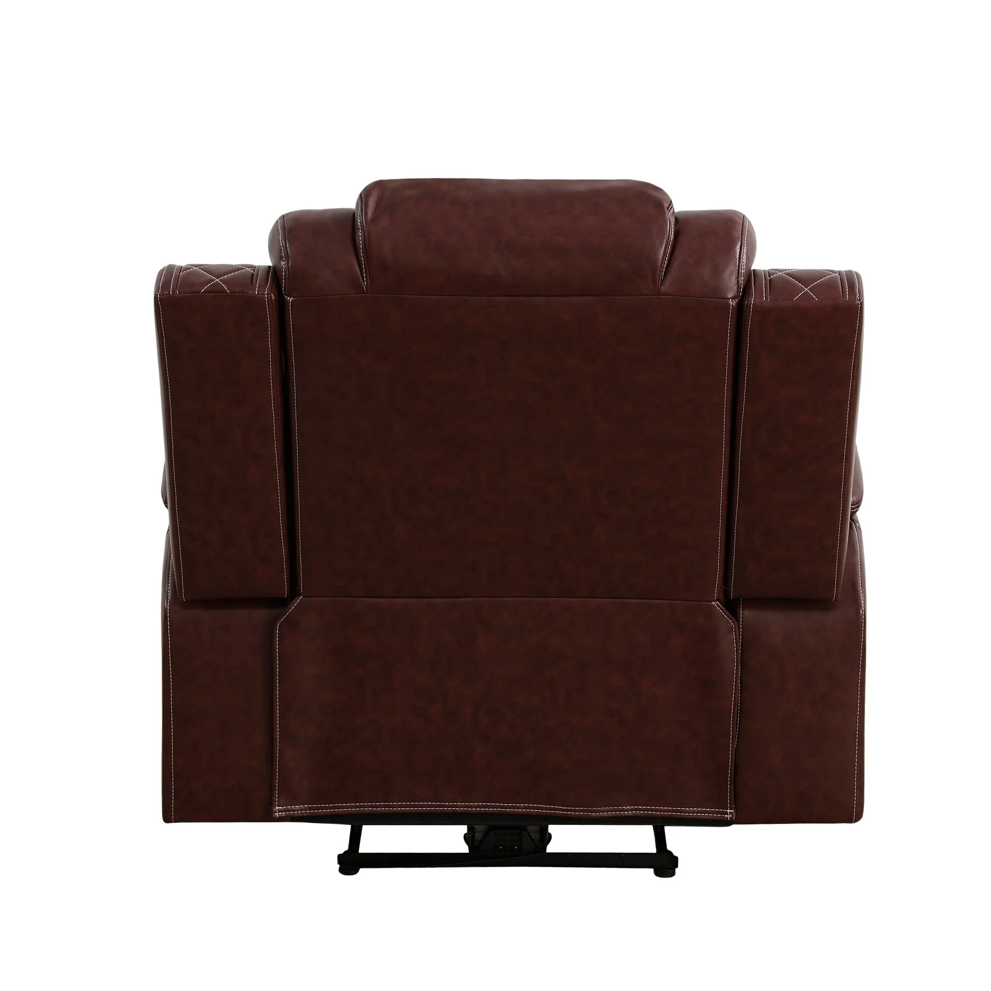 Modern Breathing Leather Recliner Chair with Ambient Lighting and USB-Powered LED