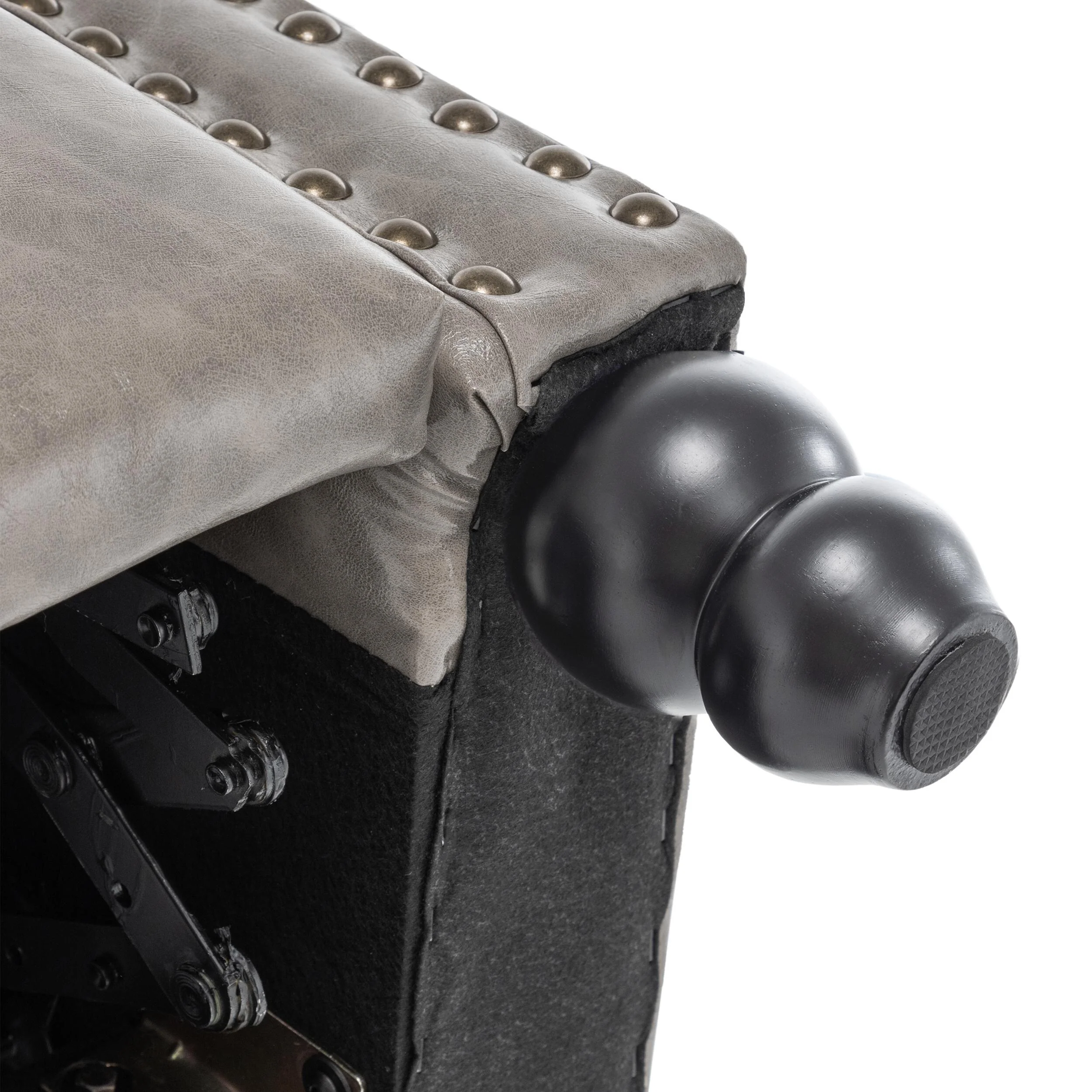 Alisa 35'' W Vegan Leather/ Linen Glider Push Back Recliner Chair