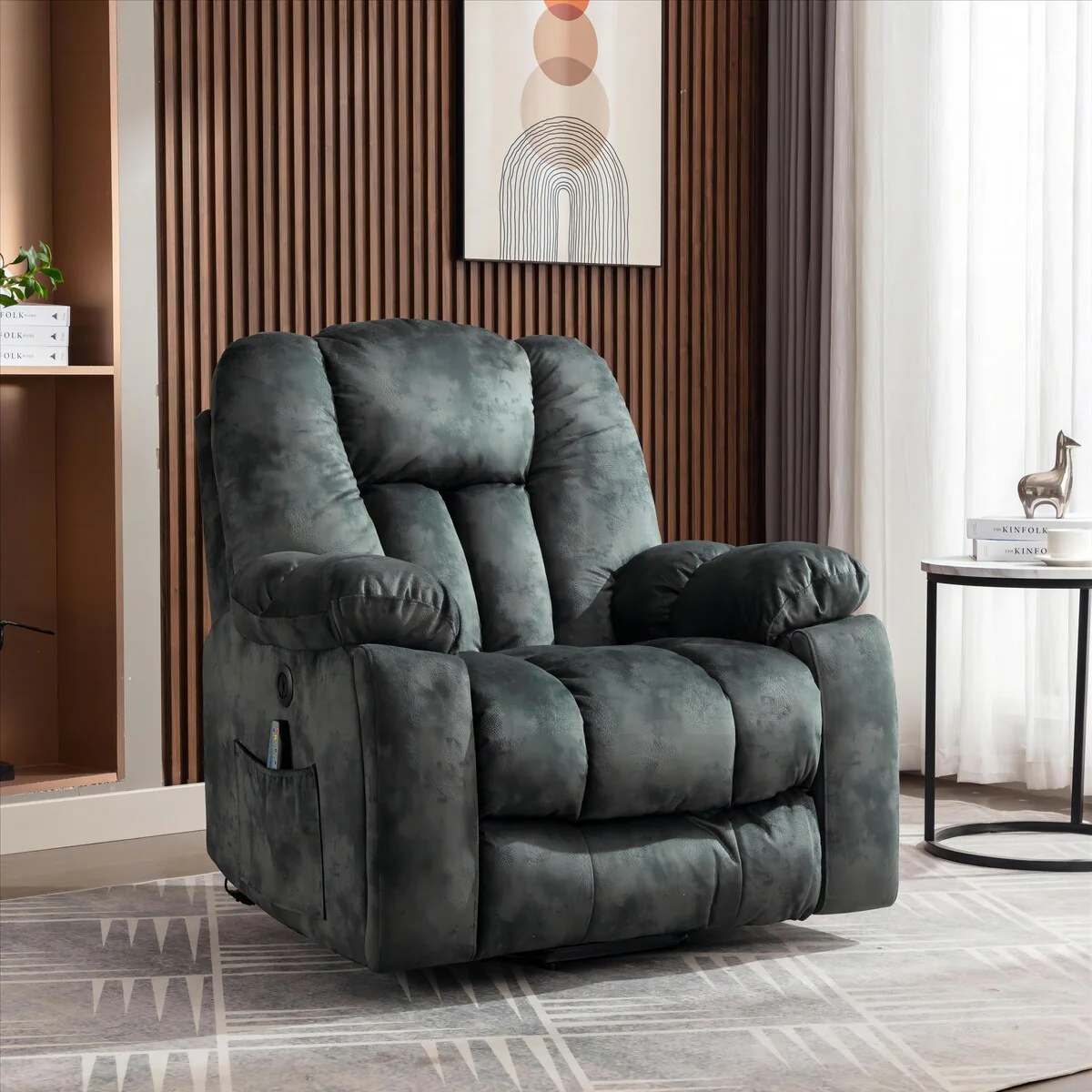 40.6 W Oversize Power Lift Recliner Chair With Massage  Heating