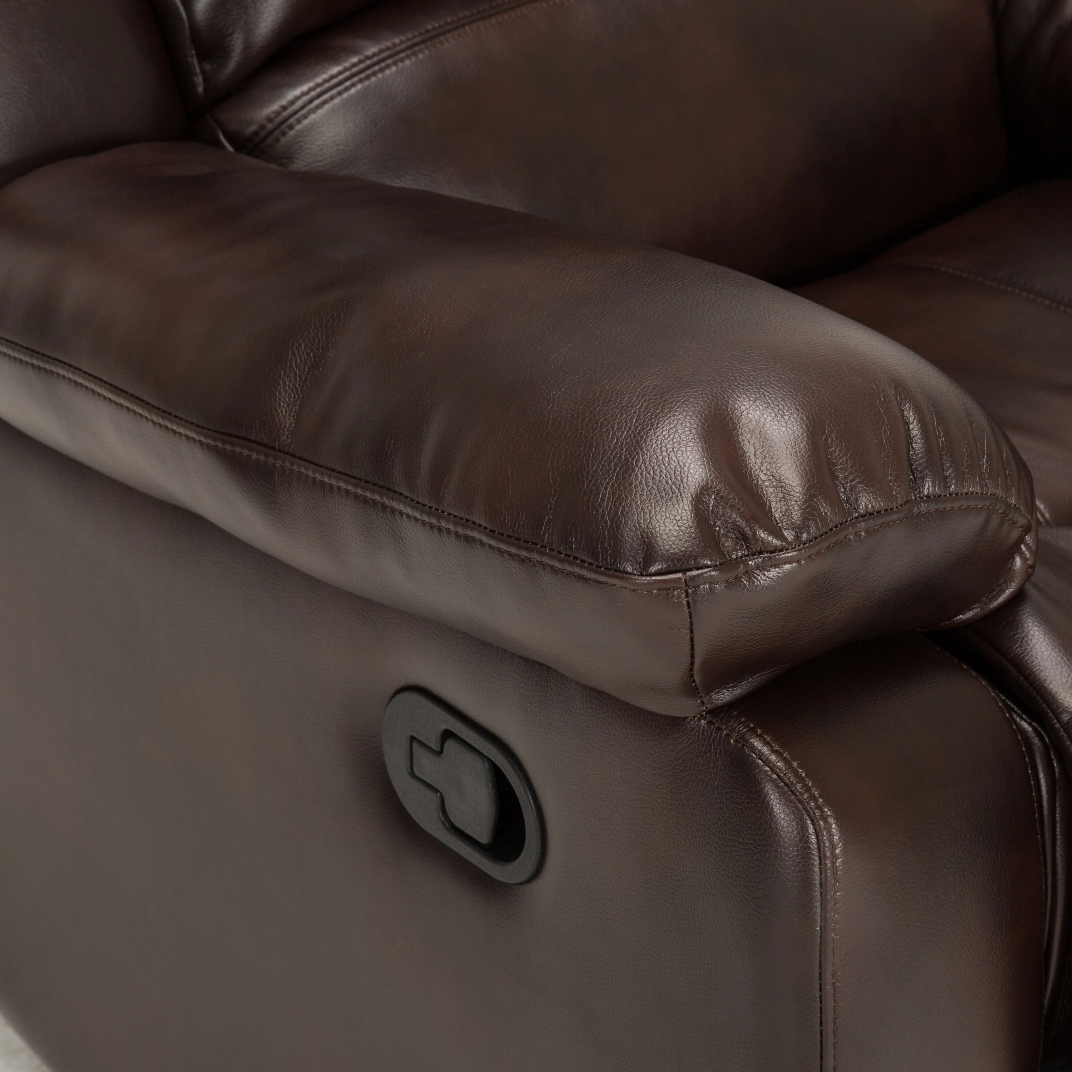 Leather Gel Glider Recliner with Sturdy Wood Frame  Heavy Duty Steel Mechanism