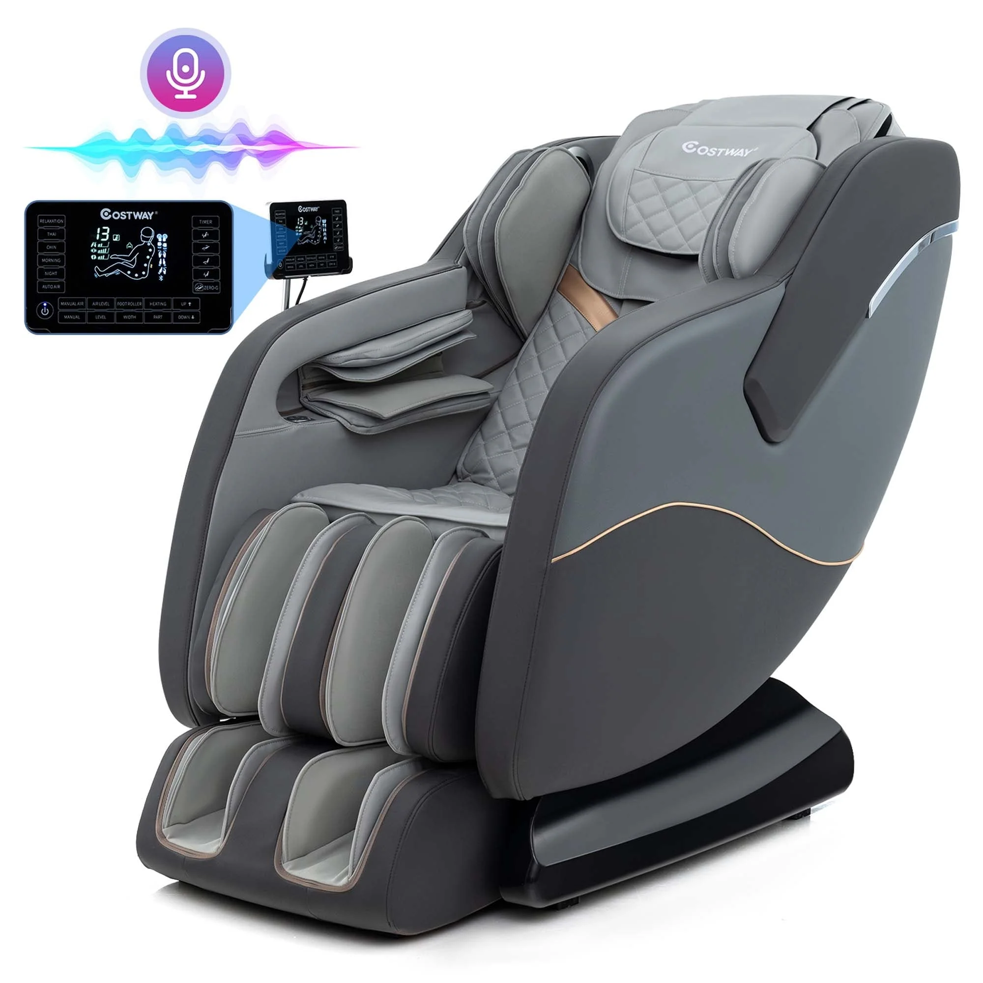 Costway SL Track Zero Gravity Massage Recliner with Thai Stretch Foot