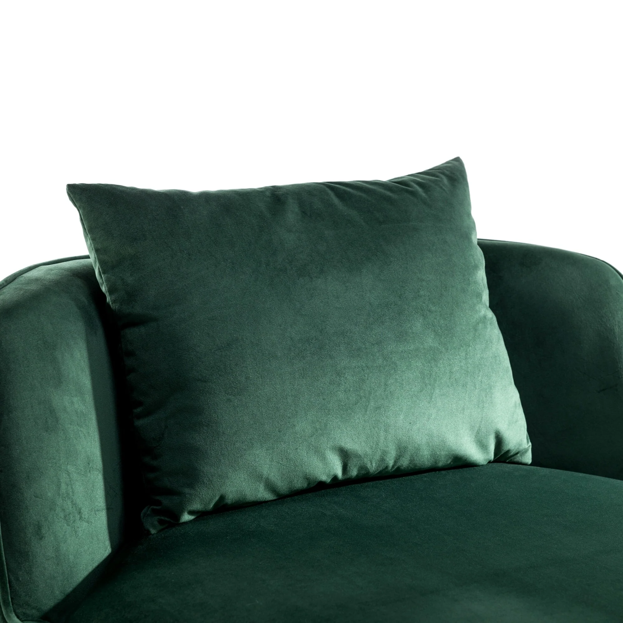 Velvet 360�� Swivel Accent Chair with Seat Cushion, Upholstered Barrel Chair with Stainless Steel Base Living Room Chair