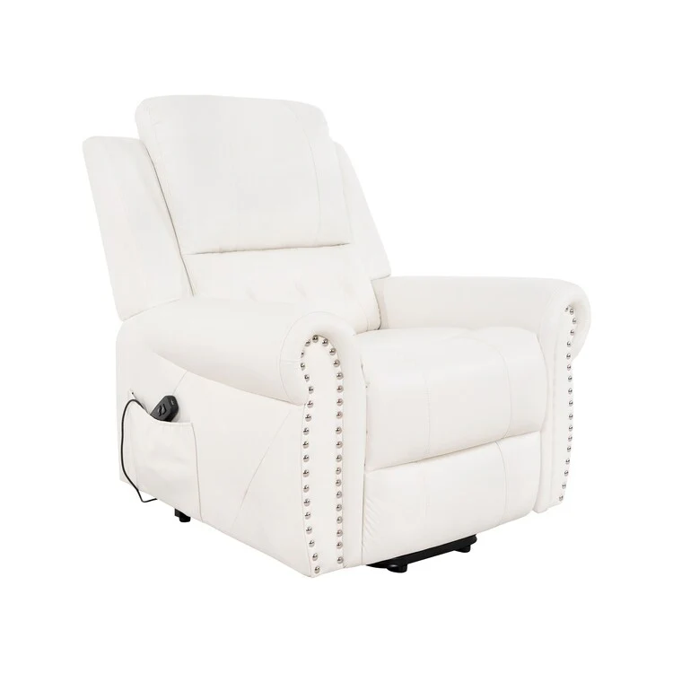 Air Leather Premium Studded Power Lift Recliner Chair with Footrest Reclining Chair with Remote Control