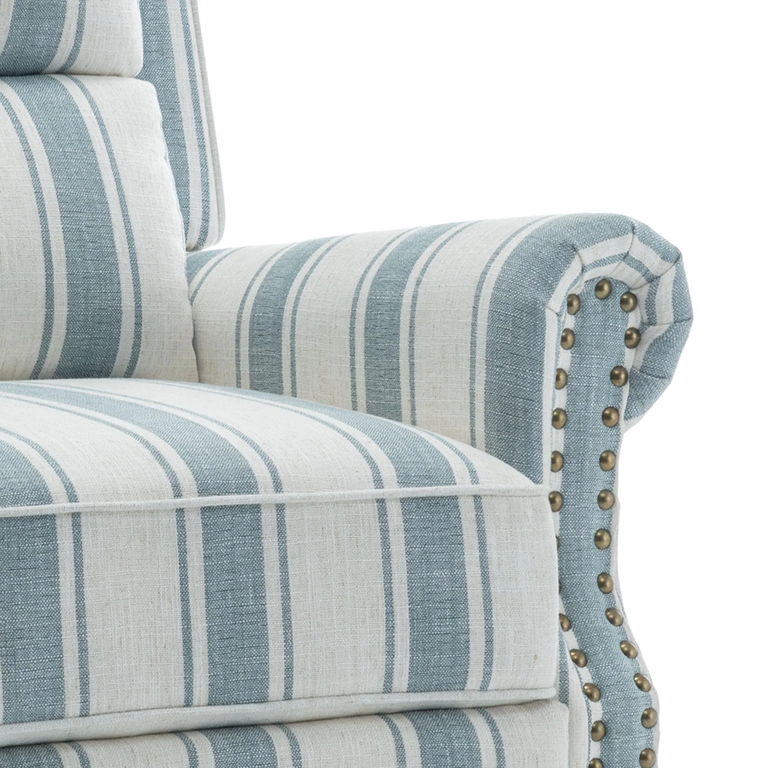 2 Set Nail-head Padded Seat Pushback Recliner Chair