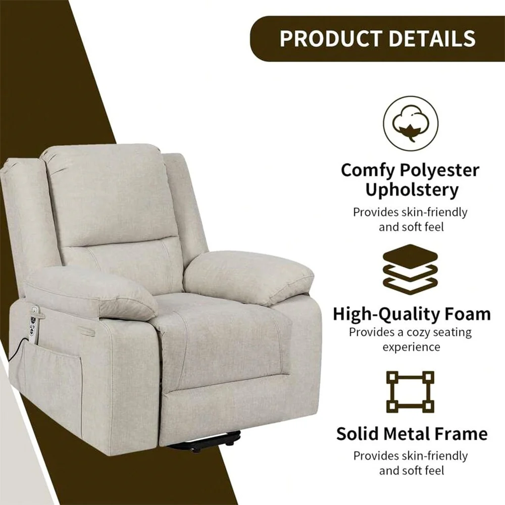 Electric Massage Power Recliner Chair, Multi-function Lifting, Timing