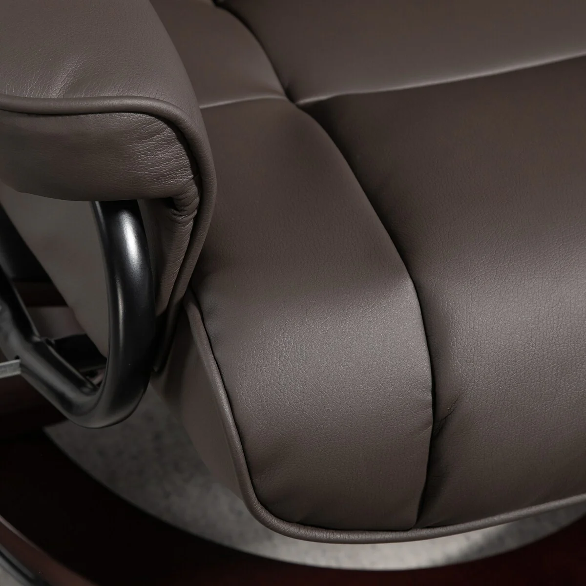 HOMCOM Swivel Recliner Chair and Ottoman, Faux Leather Reclining Chair with High Back