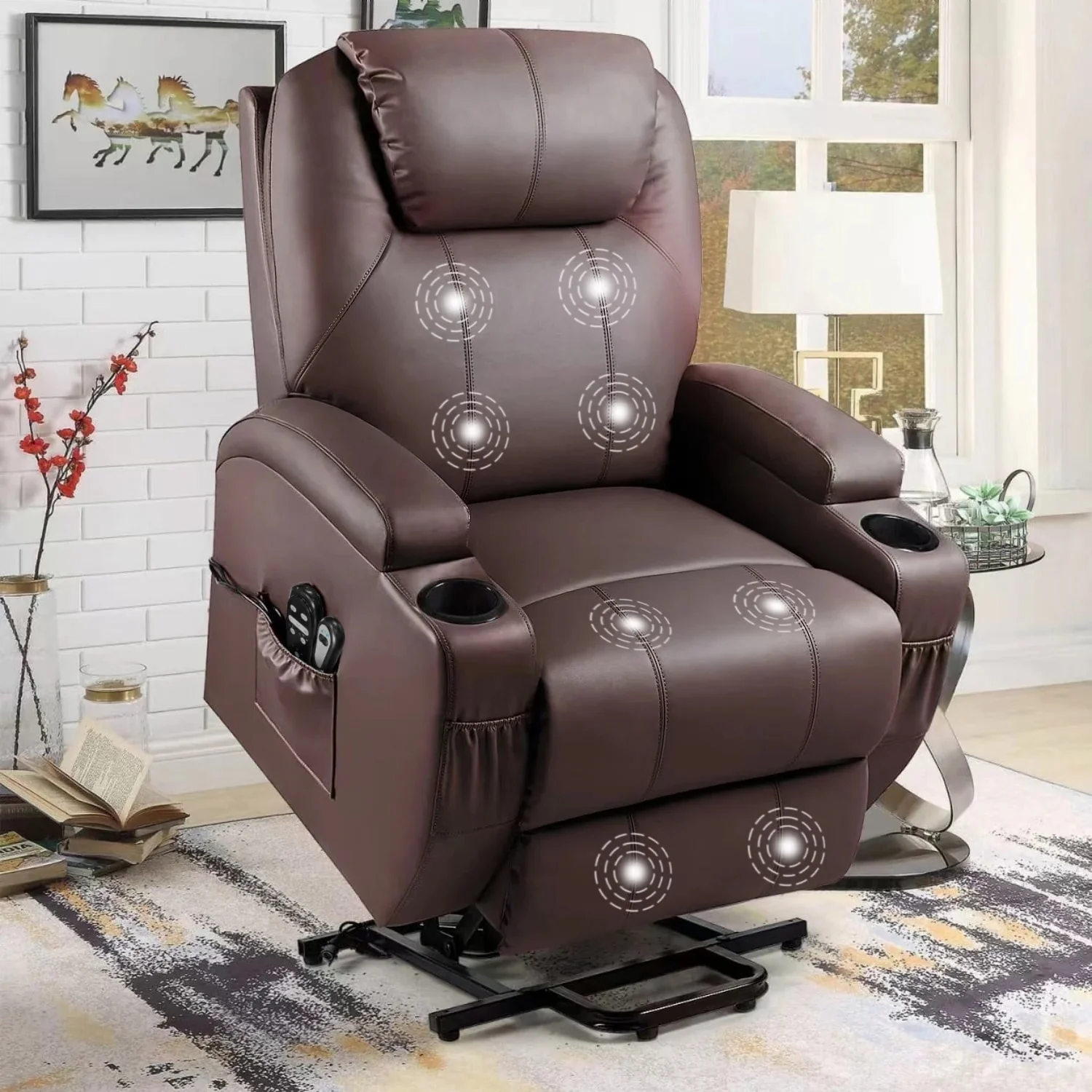 Homall Faux Leather Power Lift Recliner Chair with Massage