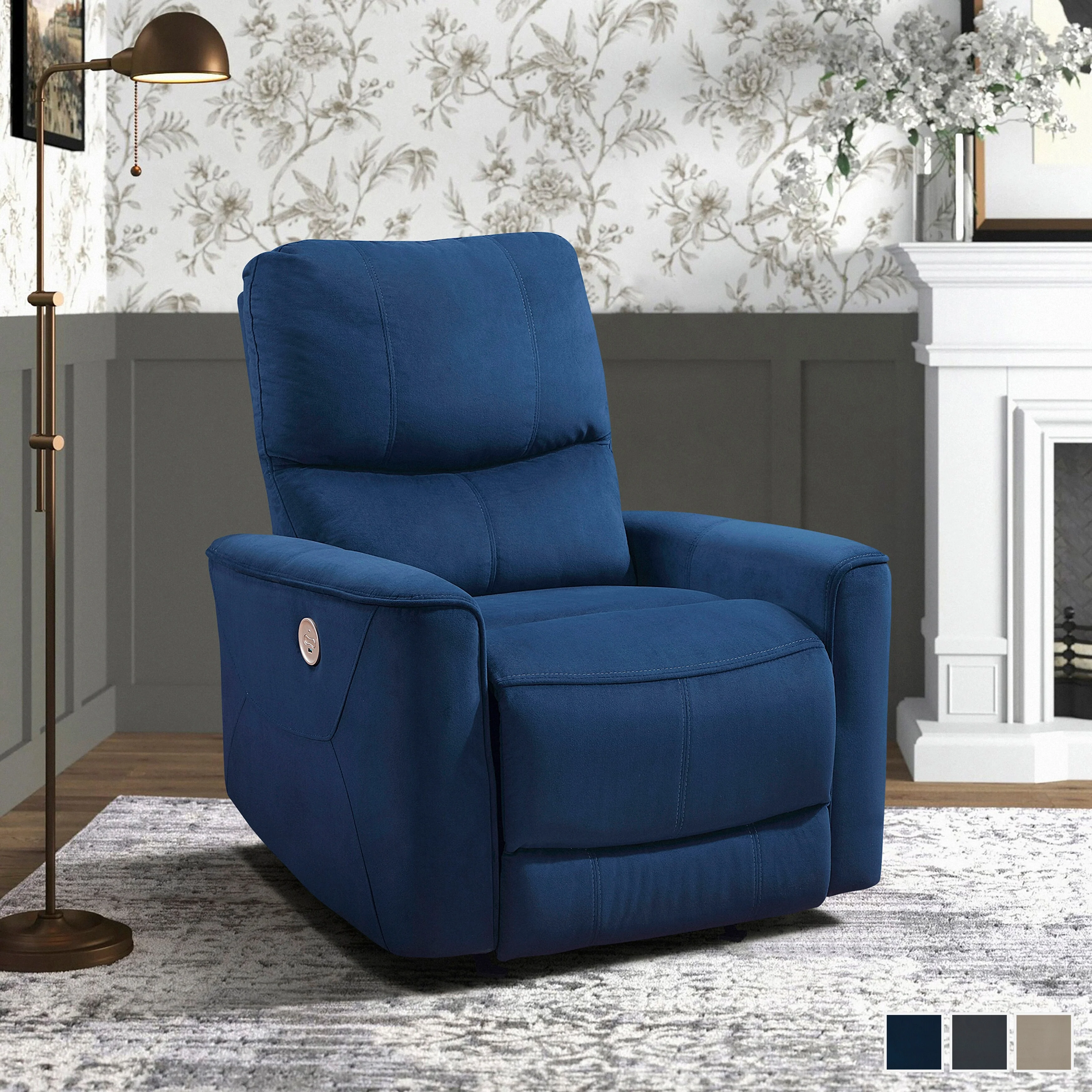 Ripon Velvet Power Rocker Reclining Chair
