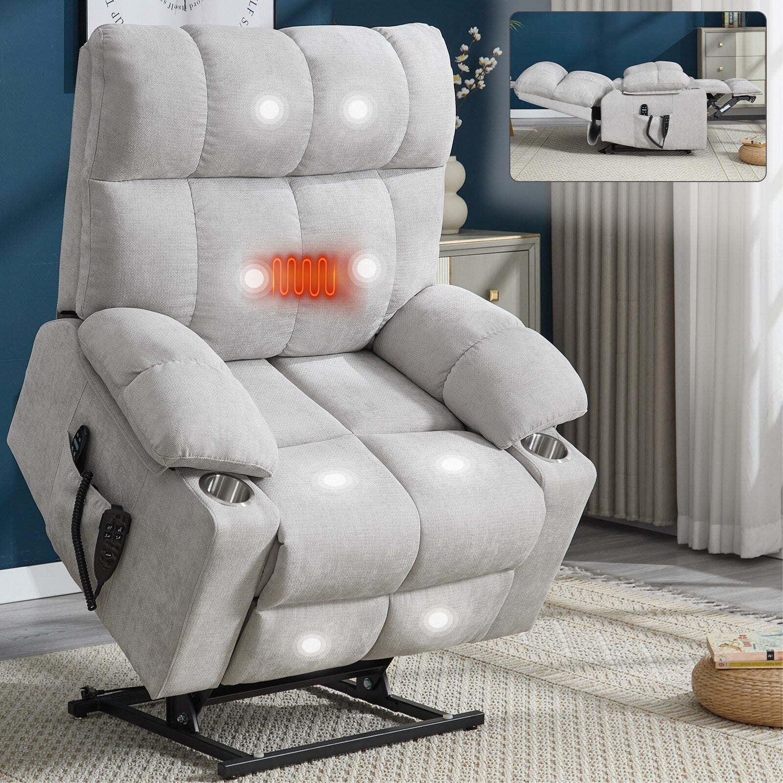 Chenille Power Lift Recliner Chair