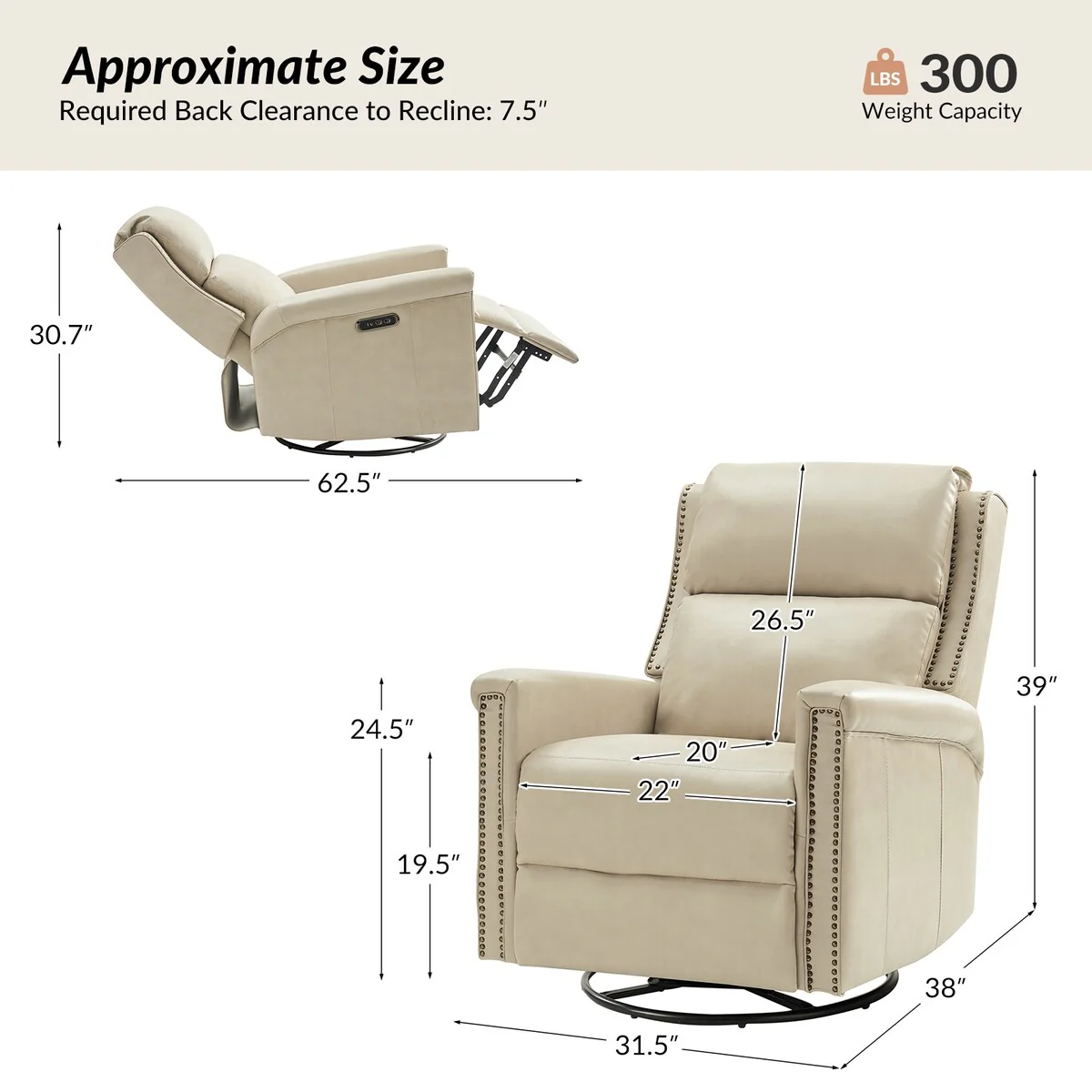 Tobias Traditional Swivel And Rocker Power Recliner by HULALA HOME