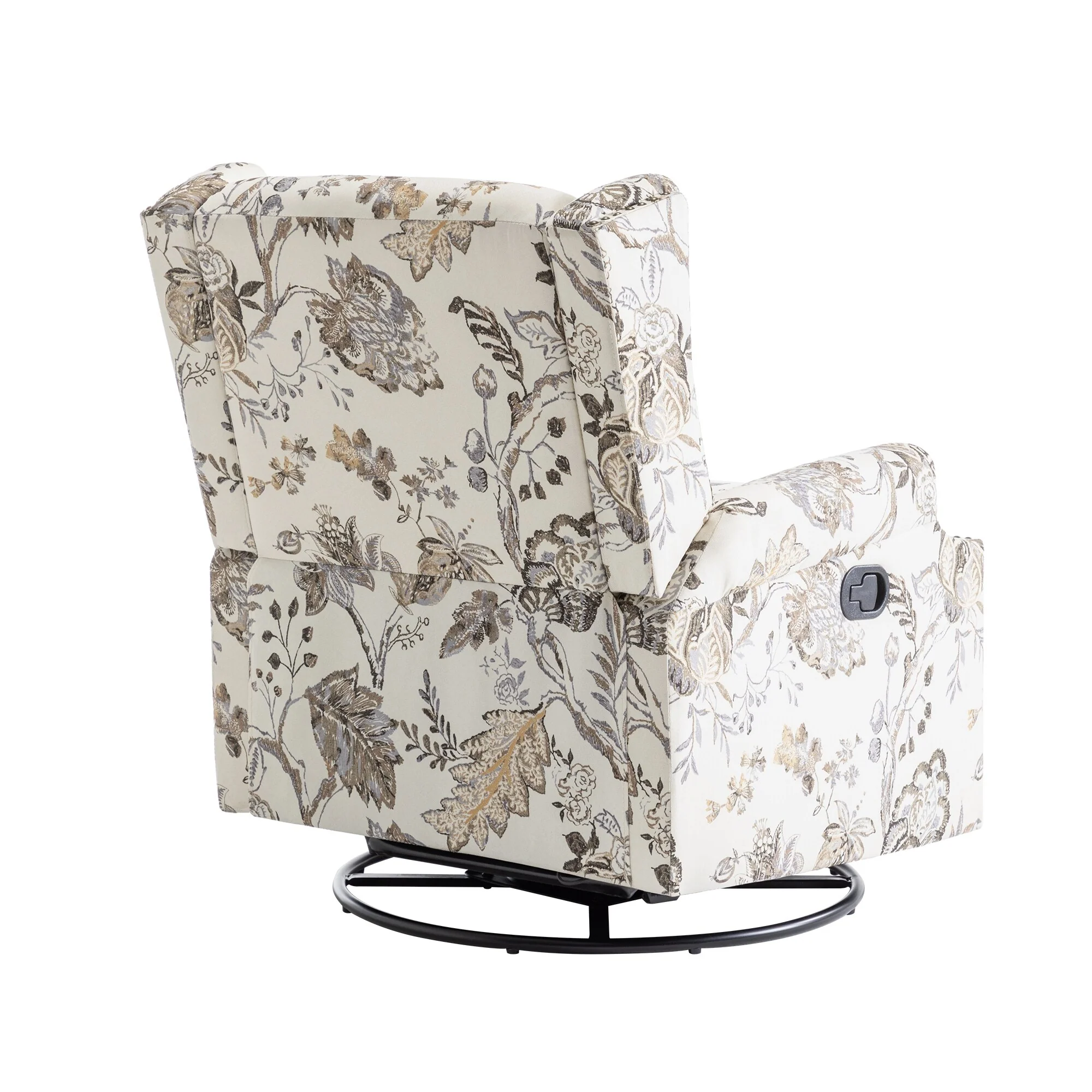 Linen Manual Swivel Base Recliner Chair with Footrest