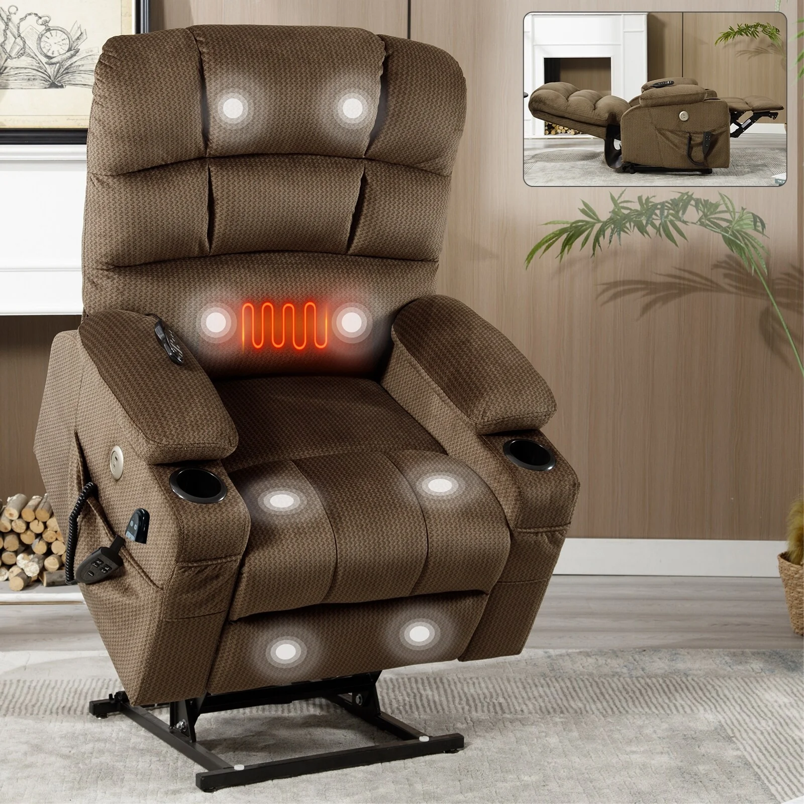 Chenille Power Lift Recliner Chair