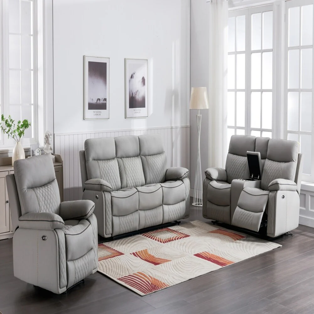 Premium Comfort Recliner with Manual Recline, Durable Faux Leather