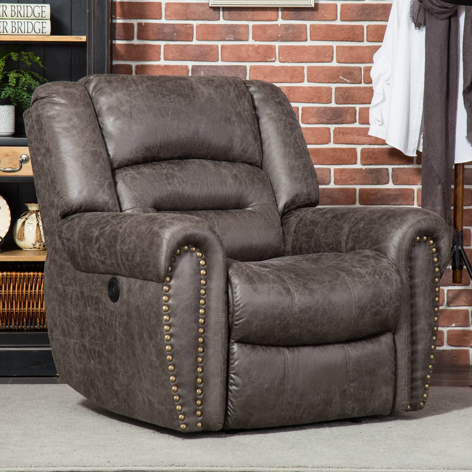 Overstuffed Manual Standard Recliner Chair Sofa