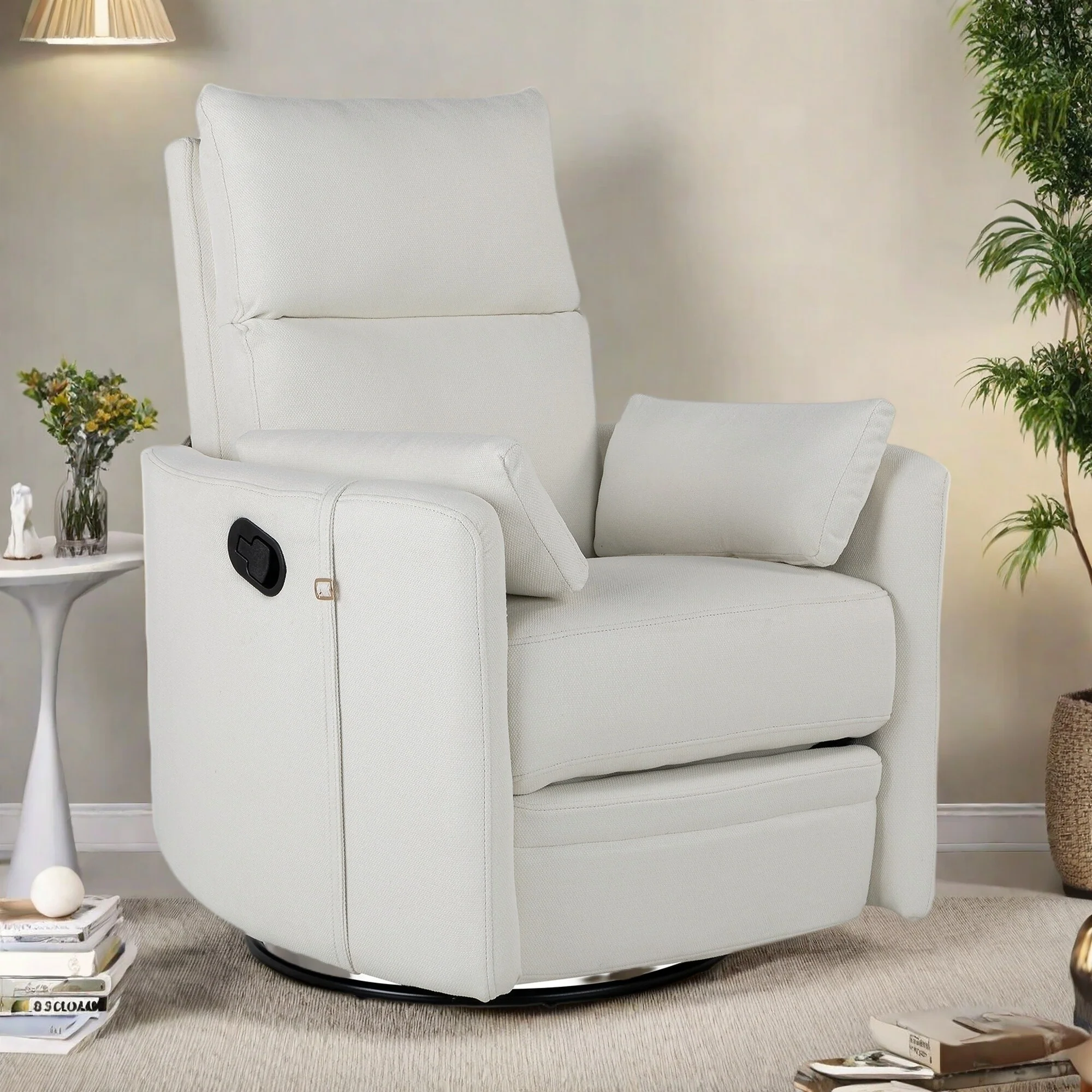 360�� Swivel Manual Recliner with Rocking, Adjustable Backrest, Ergonomic Armrests