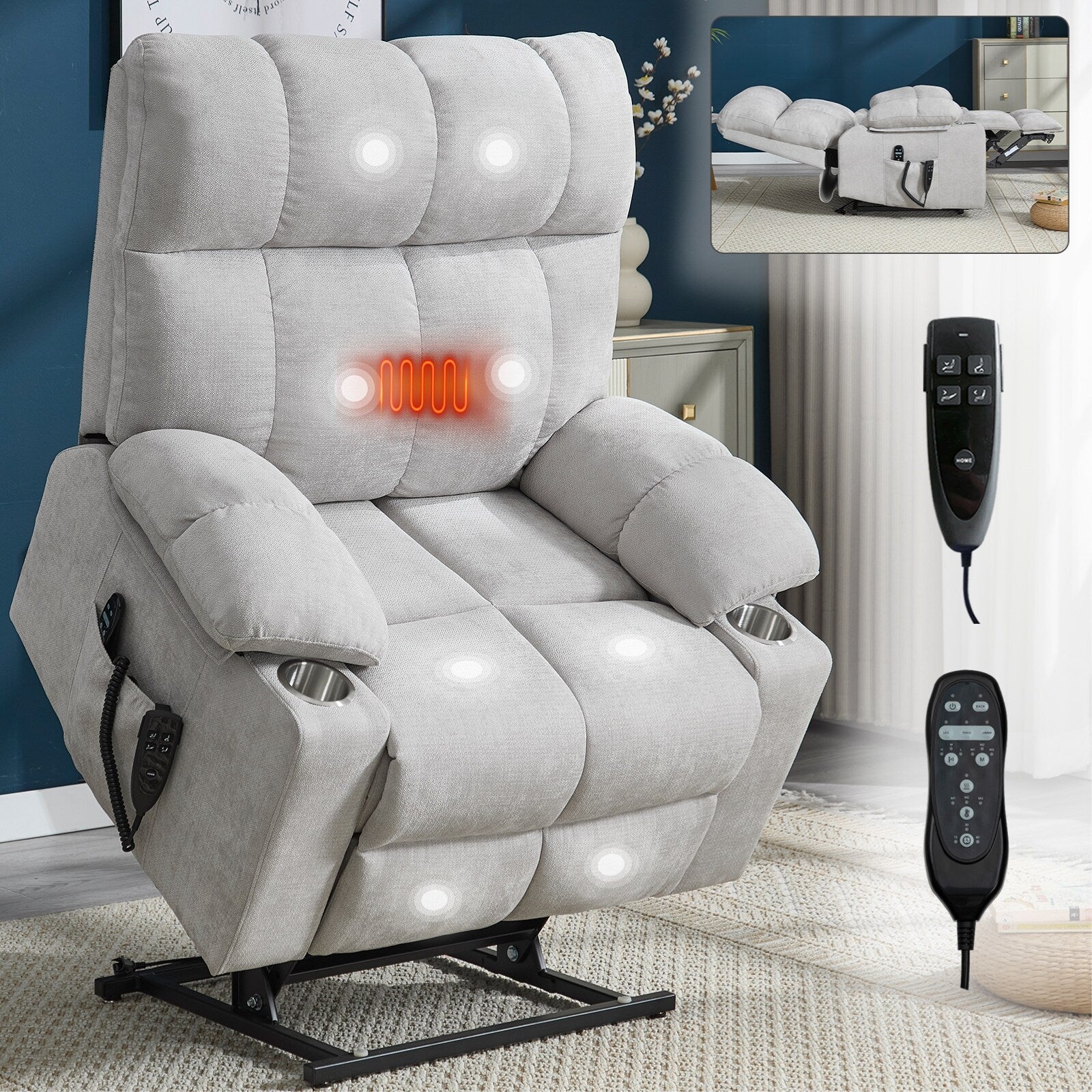 Chenille Power Lift Recliner Chair