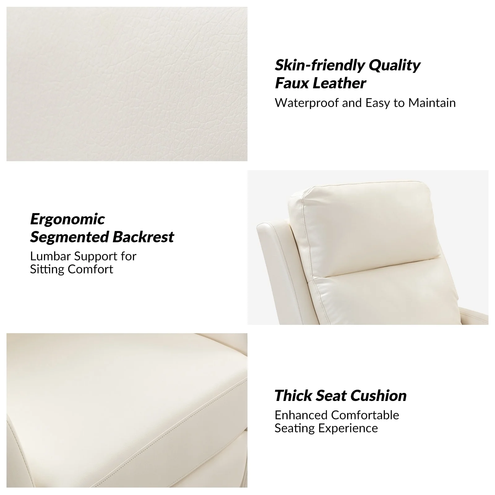 Esteban Modern Faux Leather Manual Rocking Swivel Recliner with Wingback Set of 2