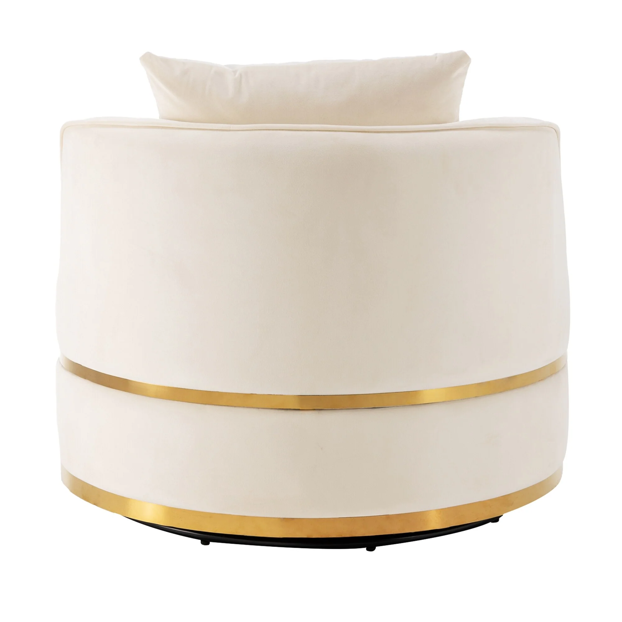 Velvet 360�� Swivel Accent Chair with Seat Cushion, Upholstered Barrel Chair with Stainless Steel Base Living Room Chair