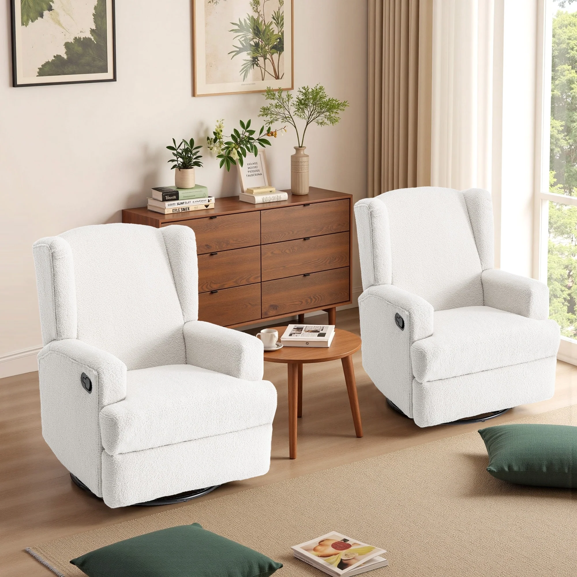 Swivel Glider Rocker Nursery Recliner Chair set of 2