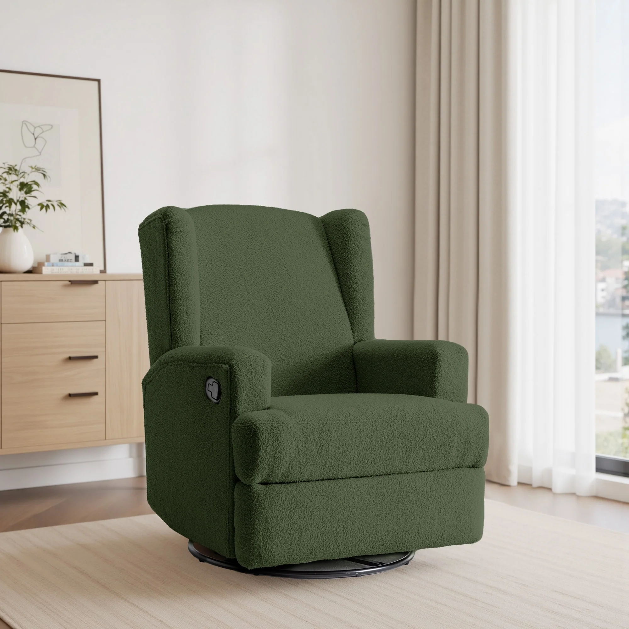 Swivel Wingback Glider Rocker Nursery Recliner Chair