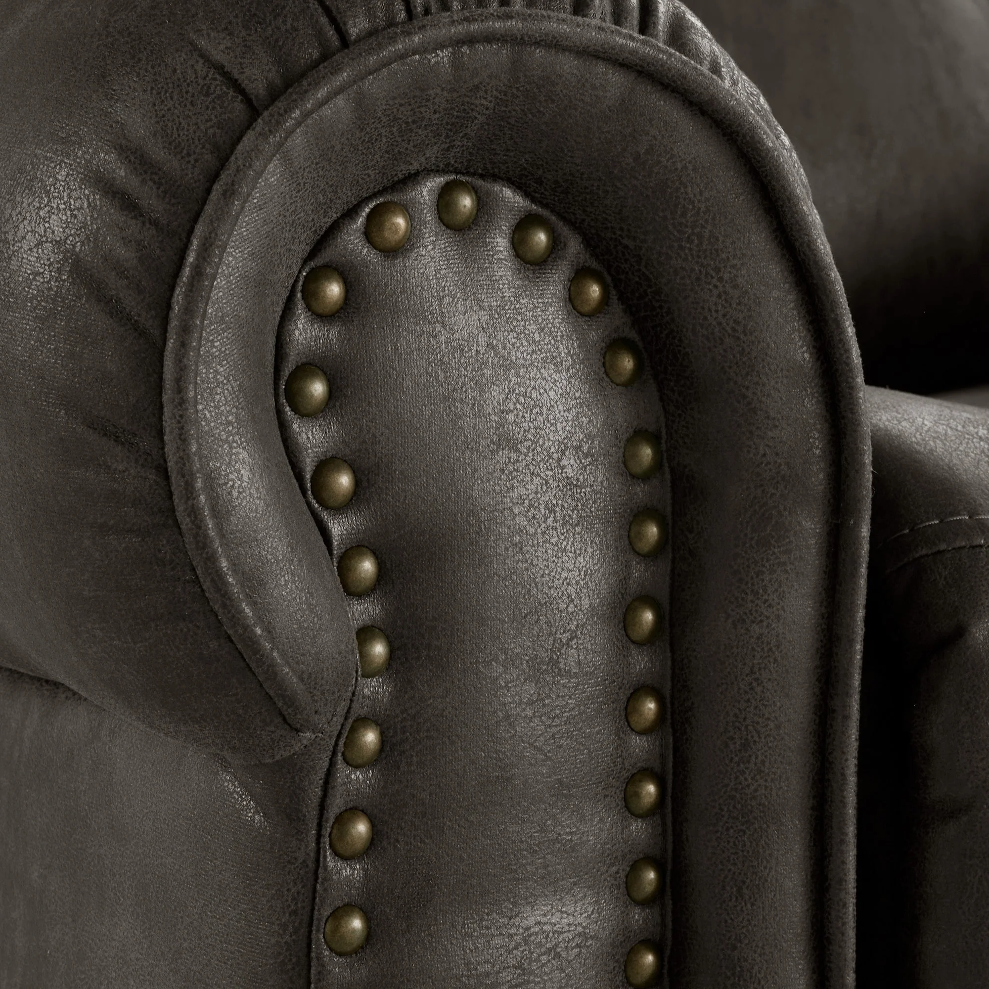 Monroe Polished Microfiber Nailhead Swivel Glider Recliner by iNSPIRE Q Classic