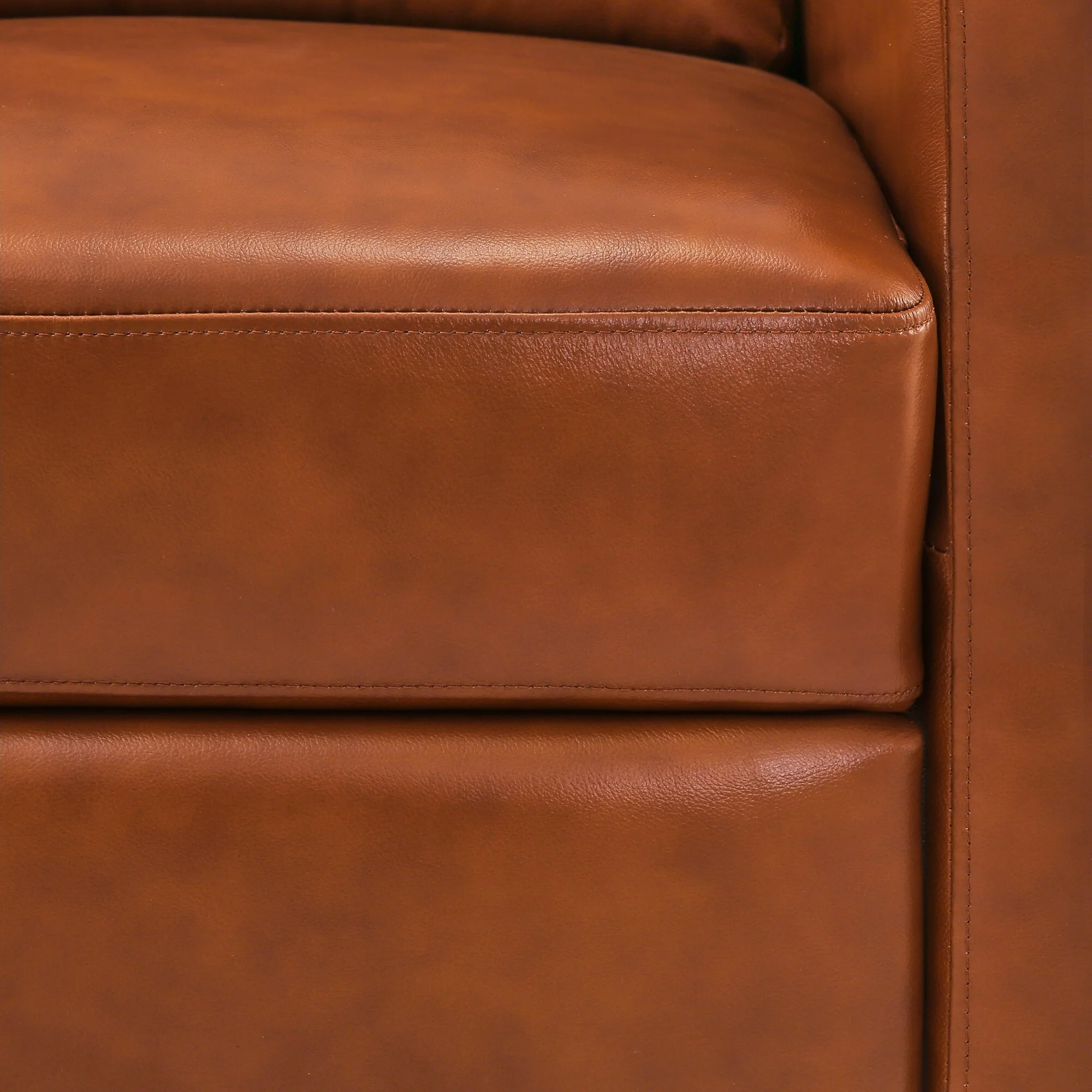 COZYMAN Modern Genuine Leather Push Back Recliner Adjustable Recliner Chair with 3-Position Seat