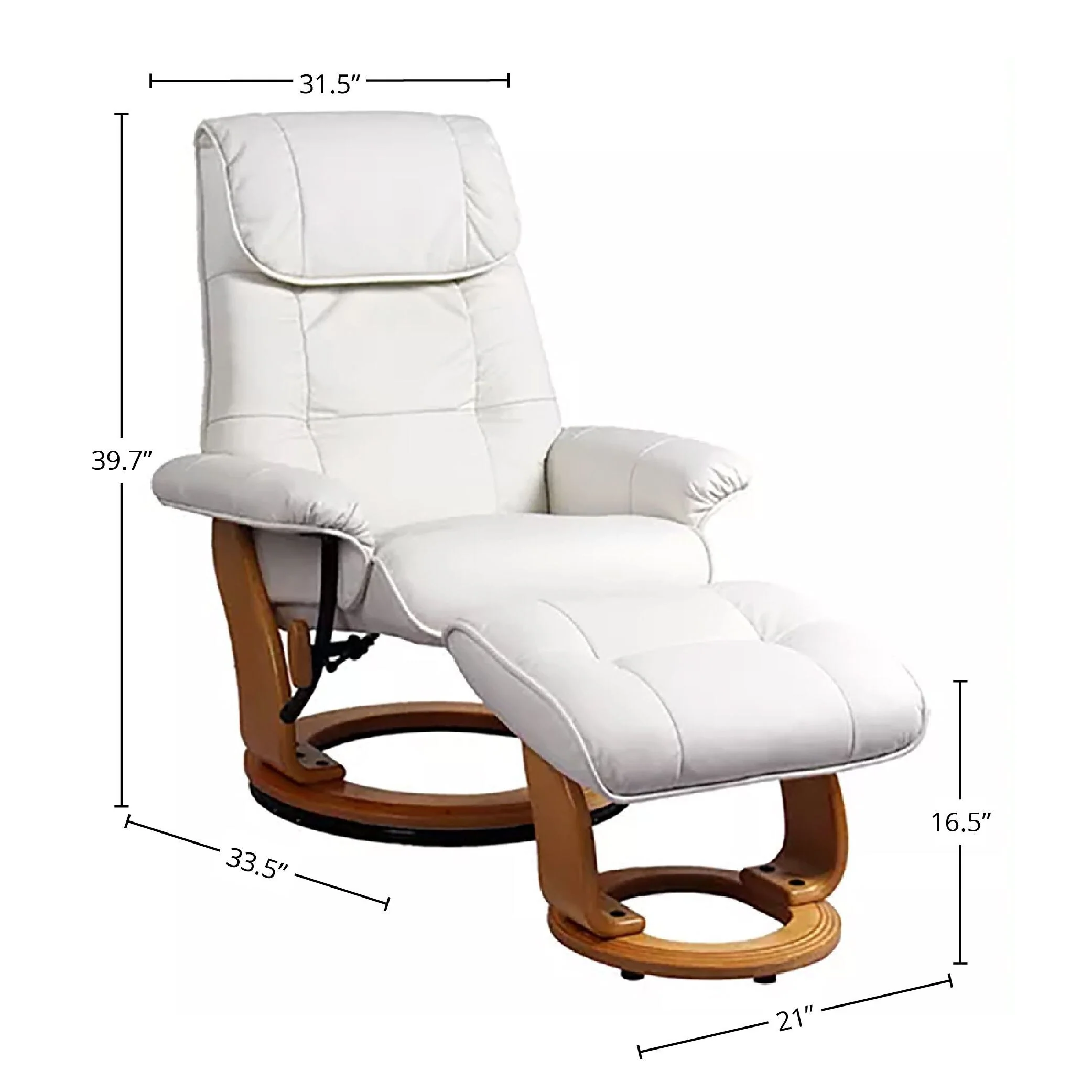 Muscat 360 Leather Swivel Recliner with Ottoman