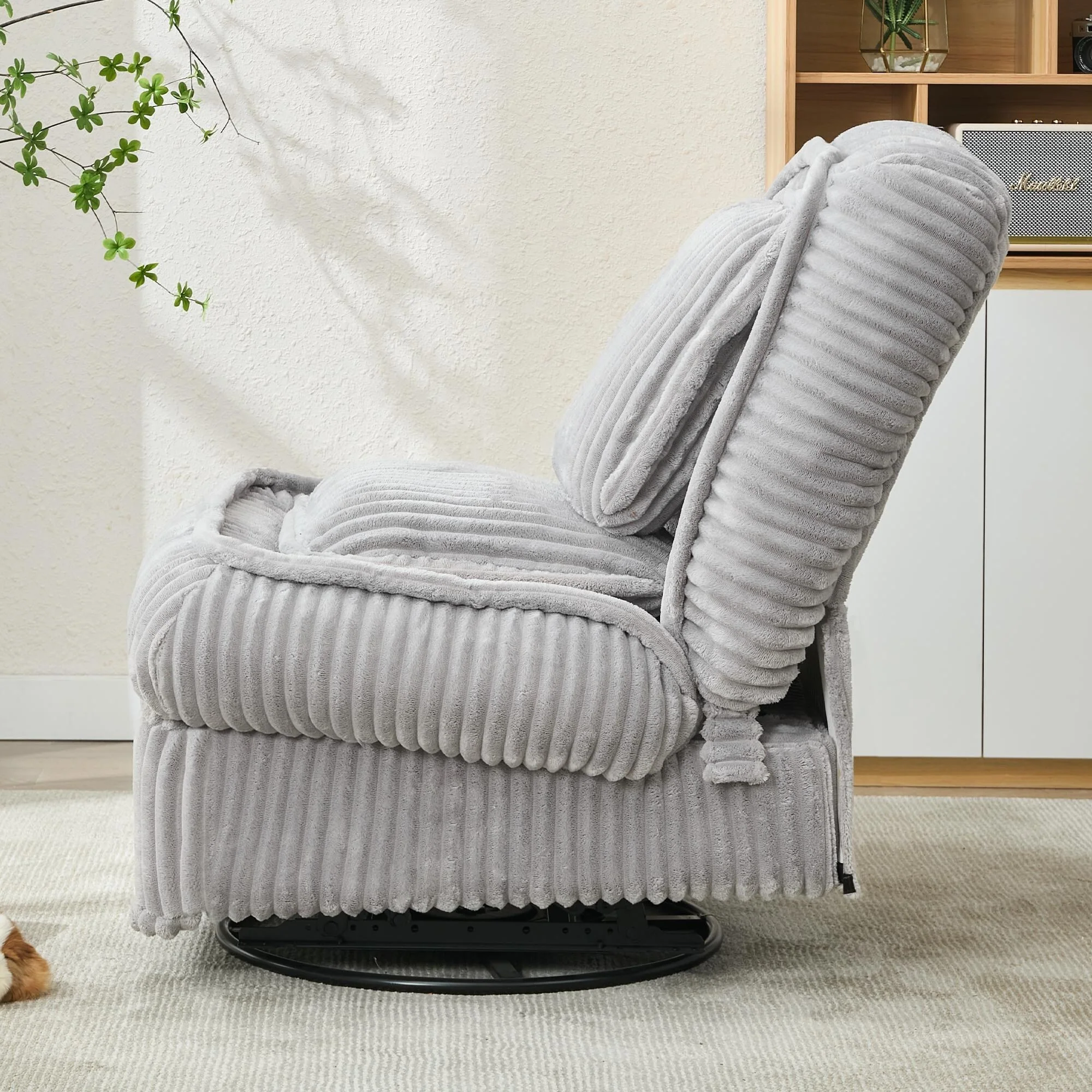 360�� Swivel Rocking Single Sofa,Recliner Sofa, Manual Glider Rocking Armless Chair,Living Room Office