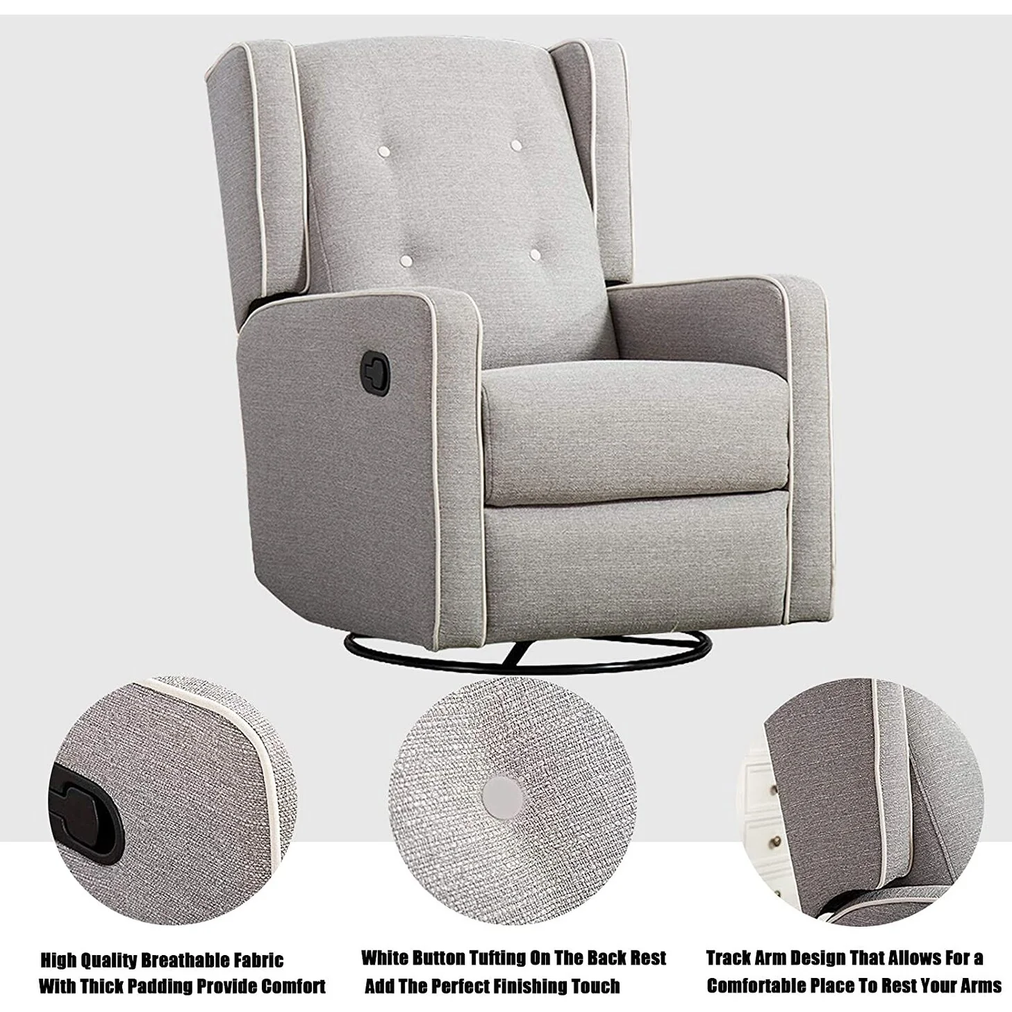 Racing Swivel Rocker Recliner Chair Single Seat Set of two