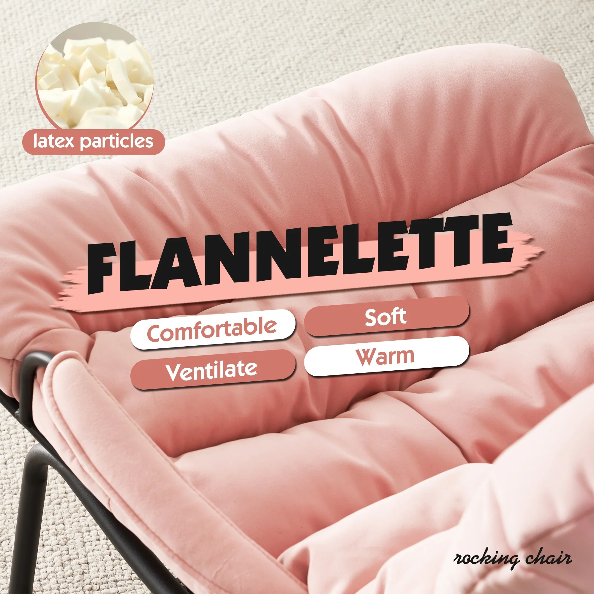 OVIOS Living Room Accent Chair Rocking Recliner Chair with Ottoman