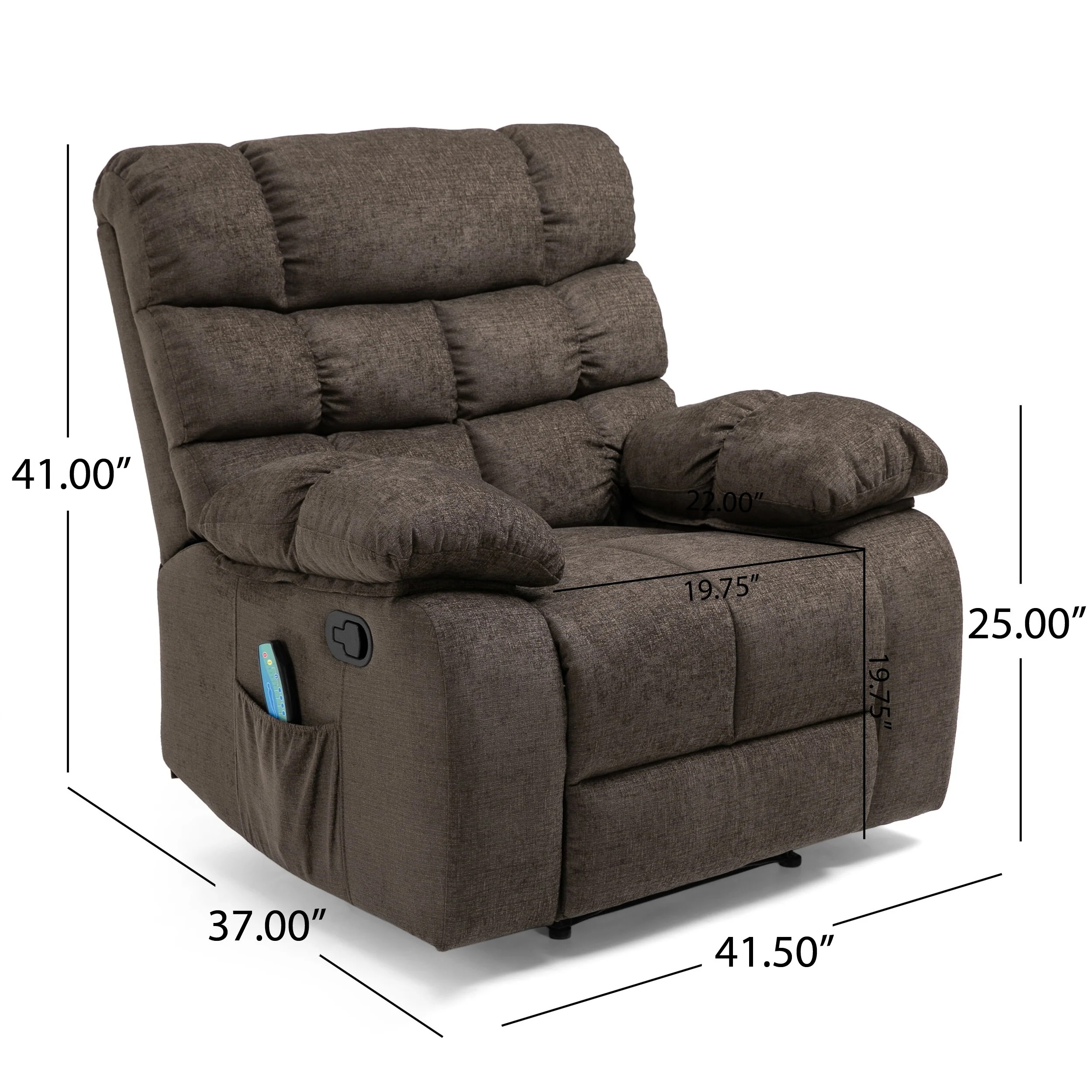 Modern Massage Recliner Chair with Pillow Tufting & Manual Recline