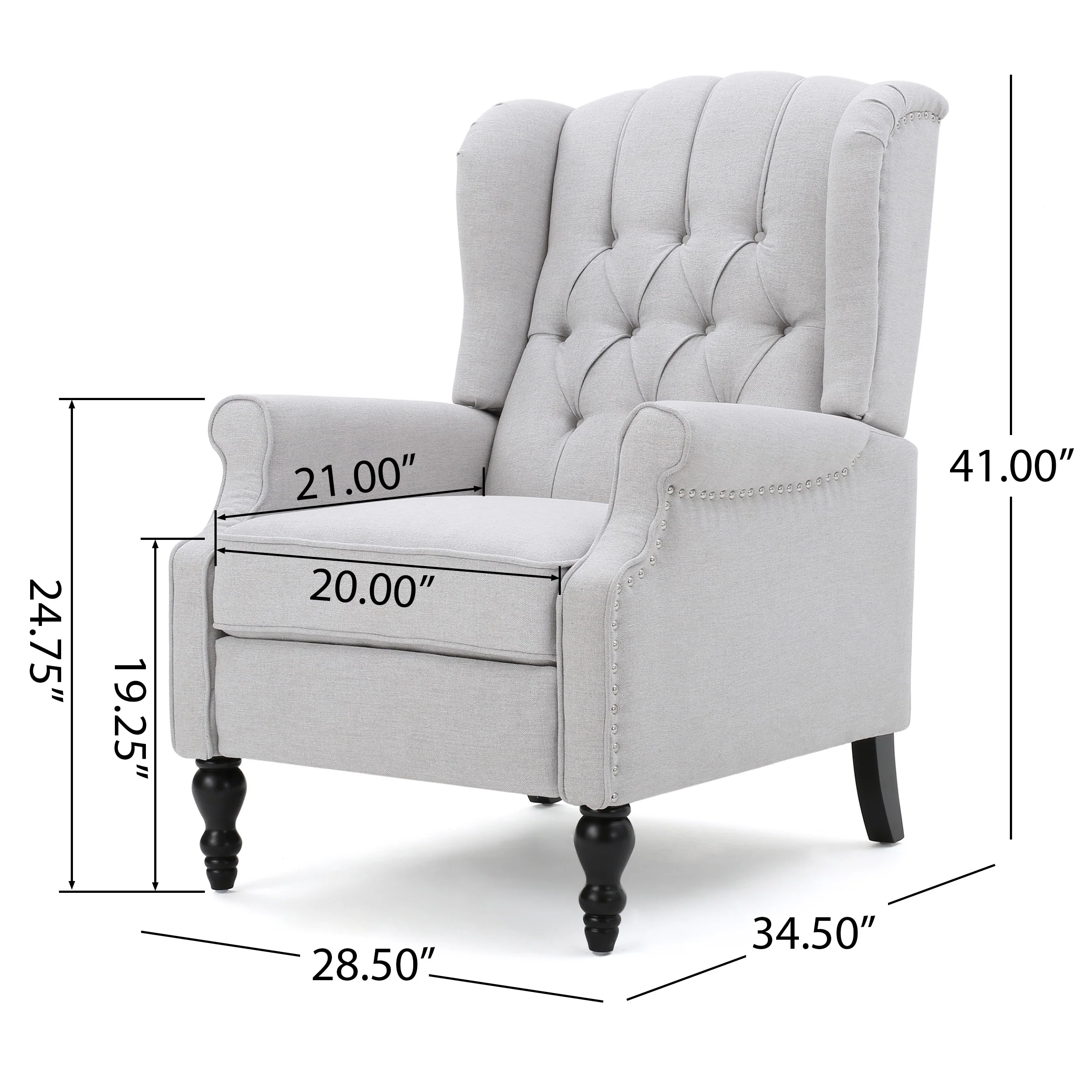 Walter Tufted Fabric Wingback Recliner Club Chair by Christopher Knight Home