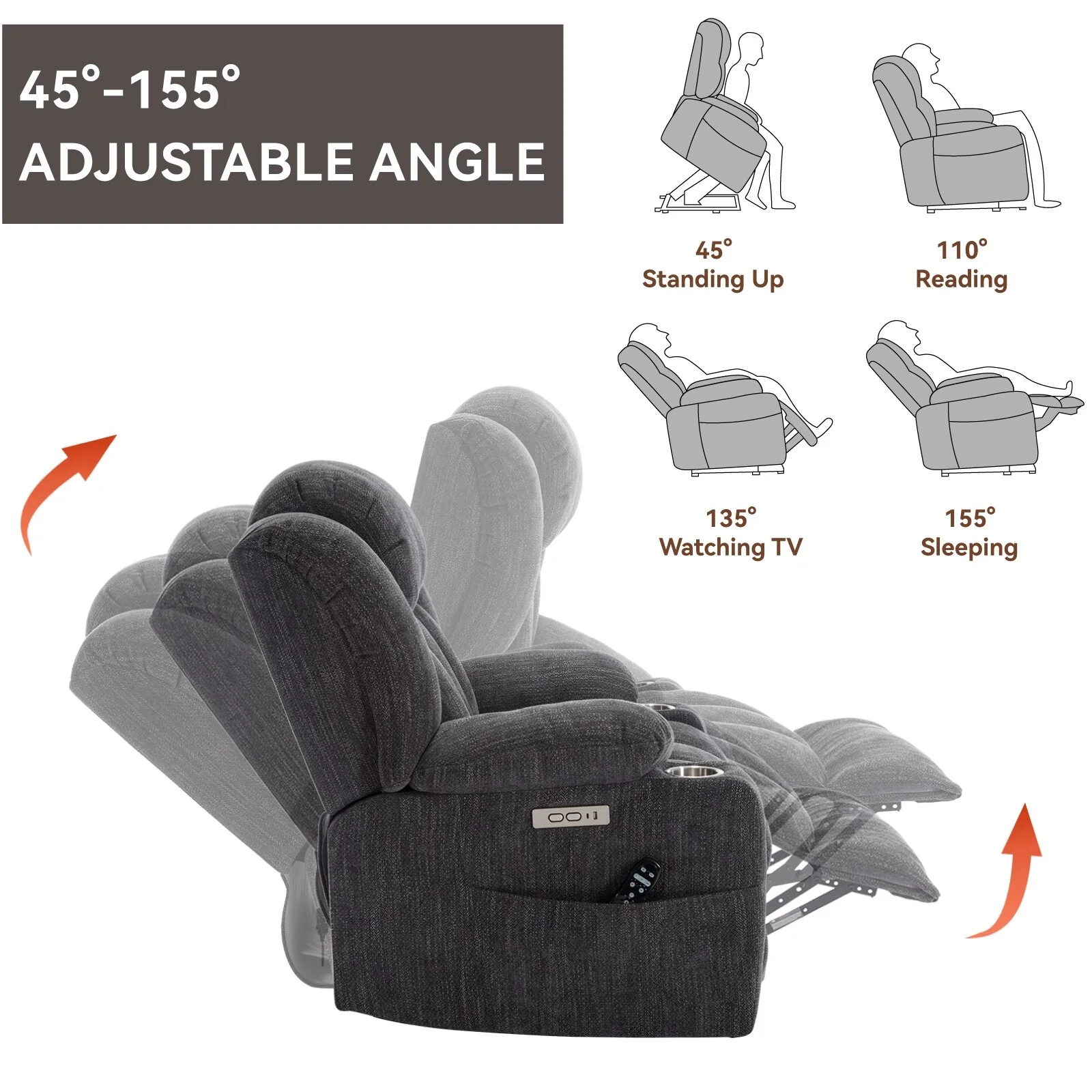 Chenille Power Lift Recliner Chair