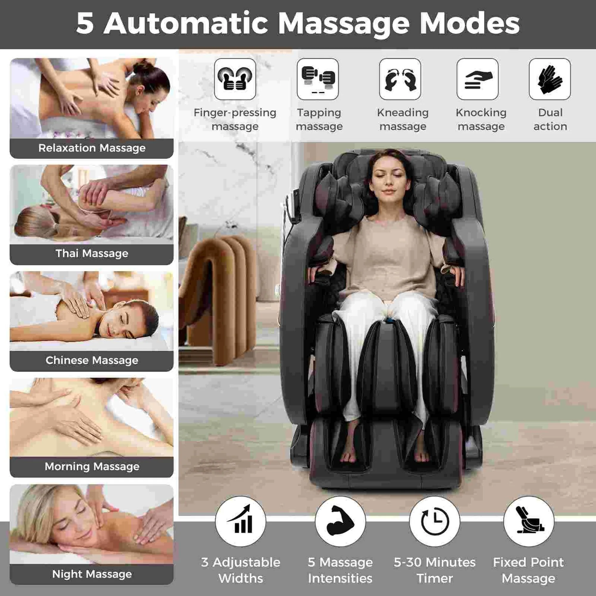 Costway SL Track Zero Gravity Massage Recliner with Thai Stretch Foot