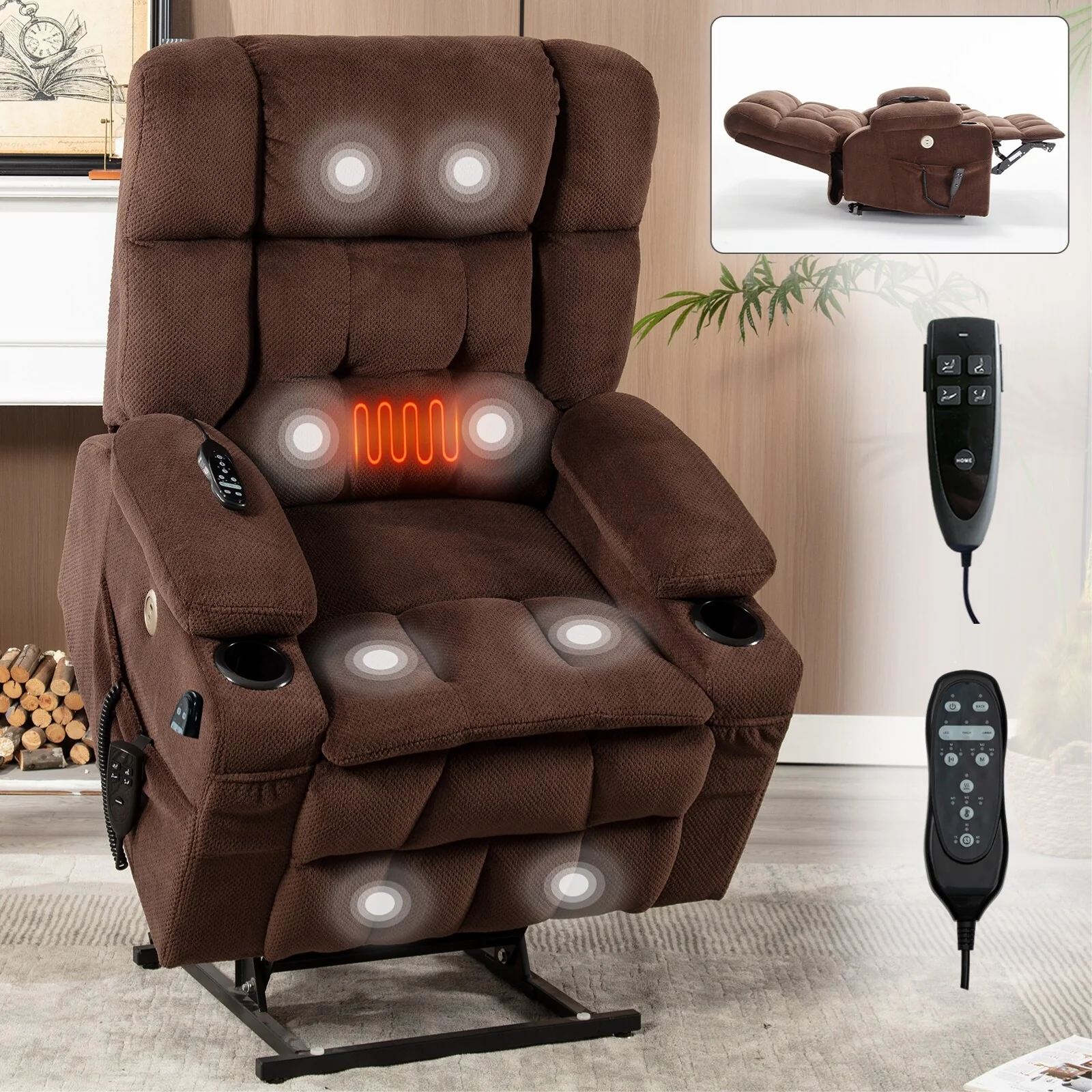 Chenille Power Lift Recliner Chair