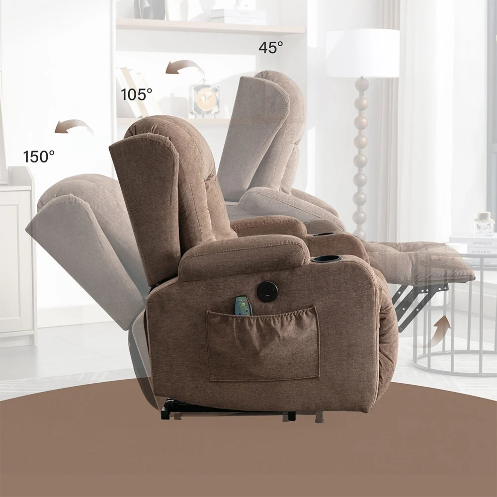 Modern Power Lift Recliner Chair w/Massage  Heat, Infinite Position
