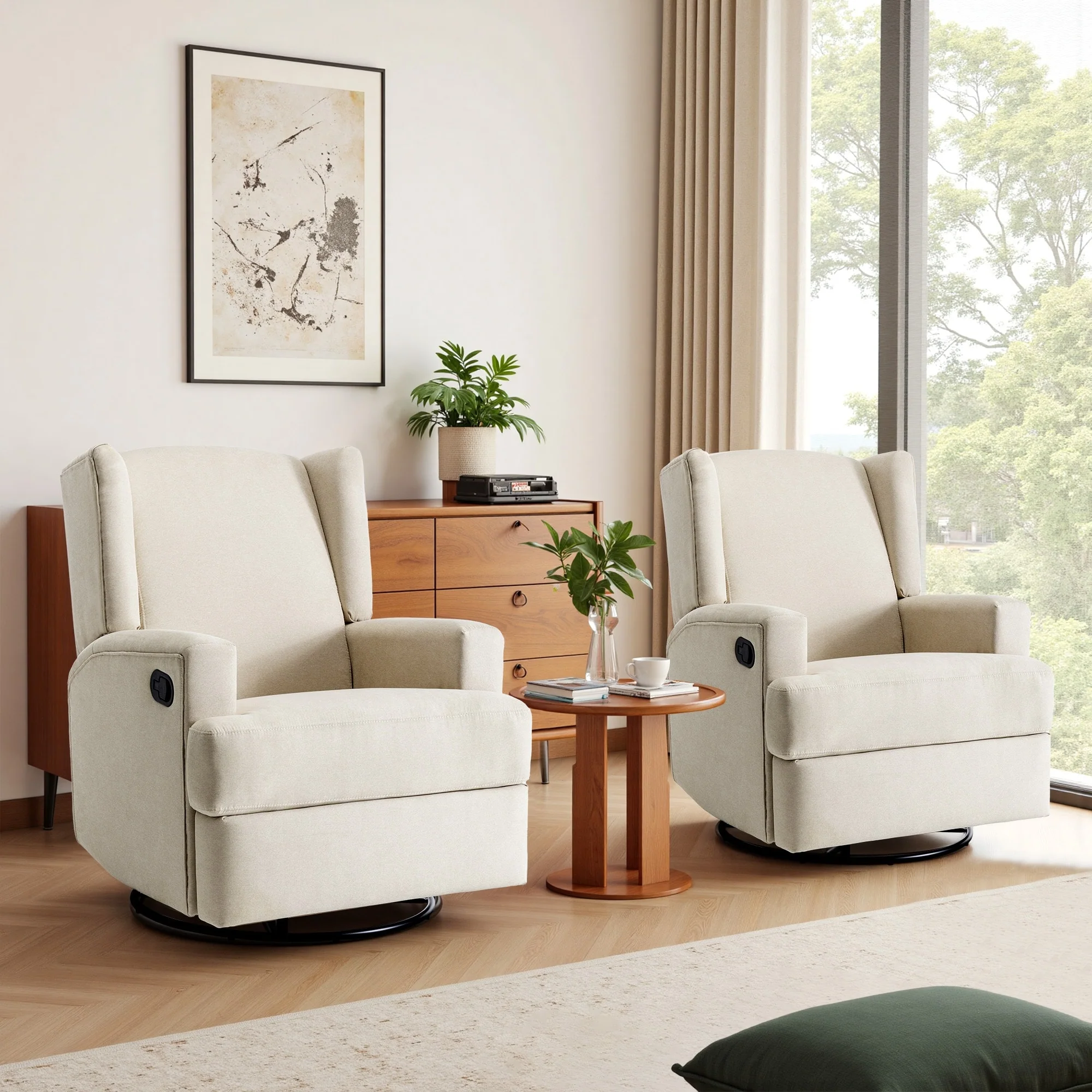 Swivel Glider Rocker Nursery Recliner Chair set of 2