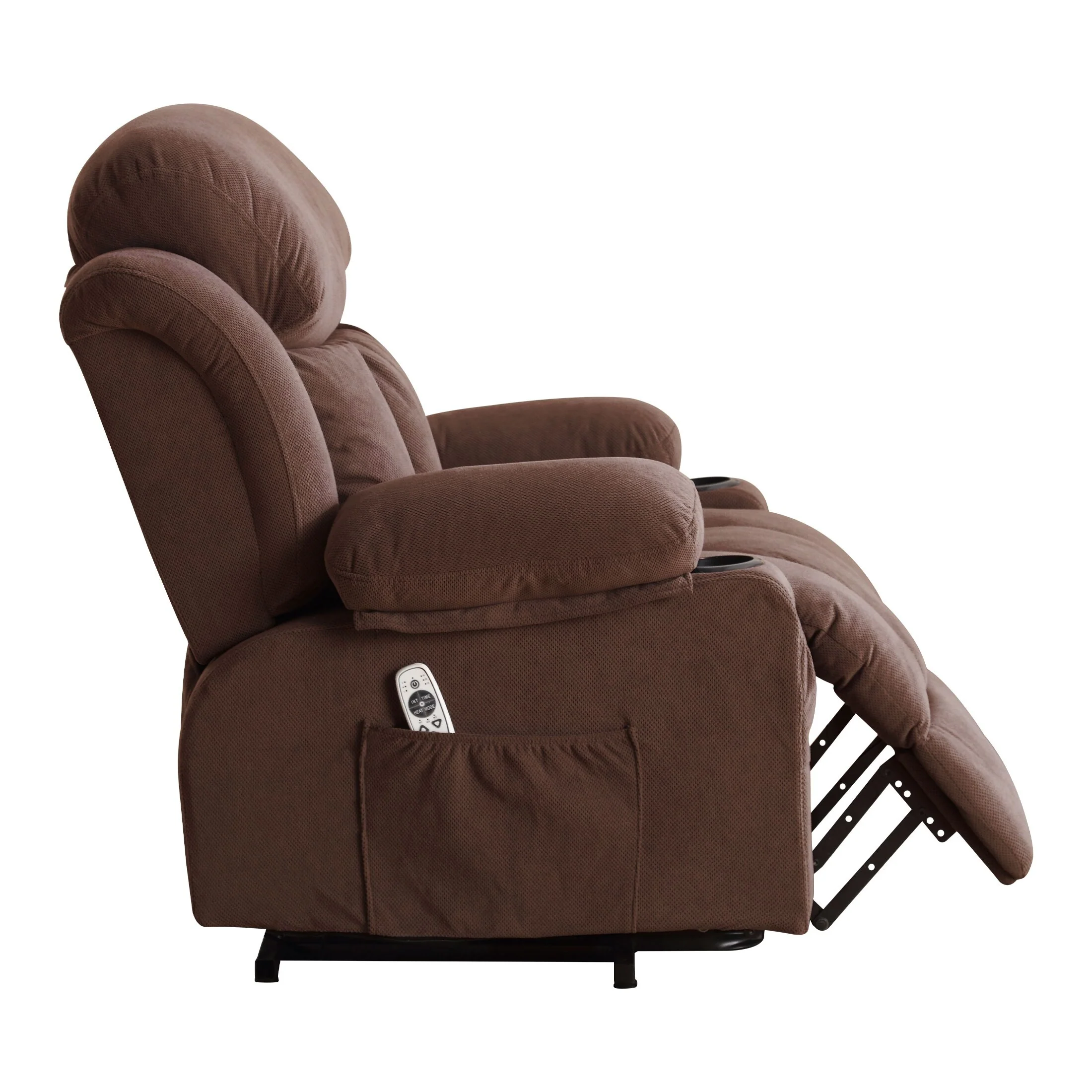 Grey Power Lift Recliner with Heat, Massage, USB, and Remote Control